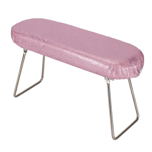 Durable Hand Rest Pillow for Manicure - Comfortable & Waterproof Arm Support Cushion, Dustproof Nail Salon Essential for Home & Spa Use (Plum Pink)
