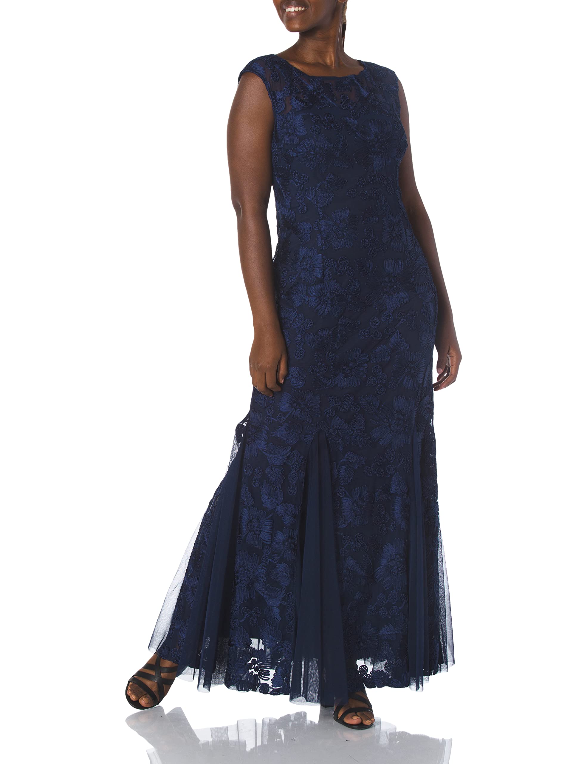 Alex Evenings Women's Long Fit and Flare Dress with Godet Detail - Petite & Regular Sizes | Elegant Formal Gown for Weddings, Parties & Special Occasions