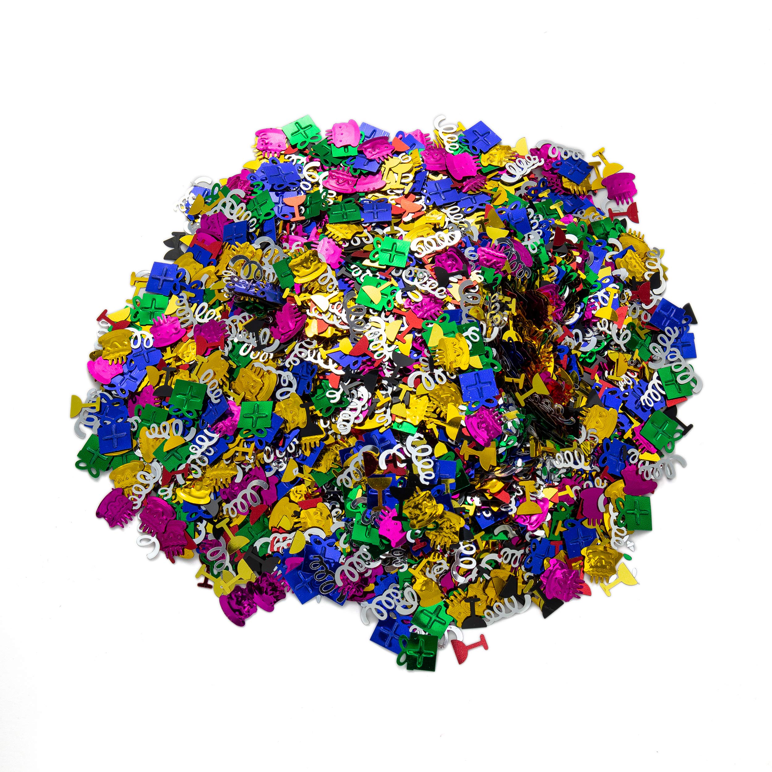 Onedor 5 Oz Plastic Multi-Shaped Confetti for Birthday Party Decorations - Colorful Table Scatter for Night Parties, Baby Showers & Wedding Celebrations