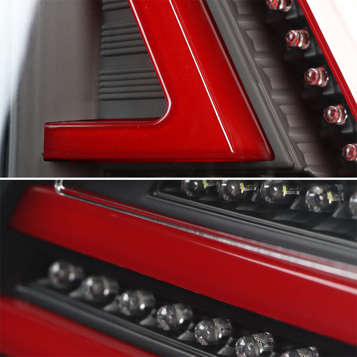 Spec-D Tuning Black LED Tail Lights with Red LED Bar for 2006-2008 Lexus IS250 IS350 - Left & Right Pair Assembly - Upgrade Your Car's Rear Style & Visibility at Night