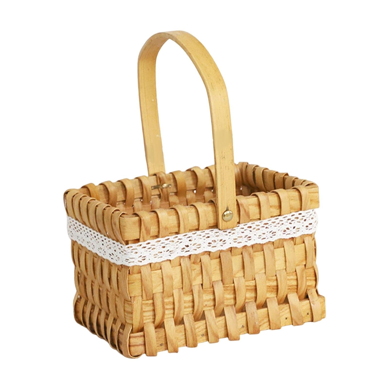 Colcolo Decorative Storage Basket with Handles - Rustic Flower Girl Basket for Indoor/Outdoor Use - Perfect for Flower Arrangements, Home Decor, and Gift Packaging