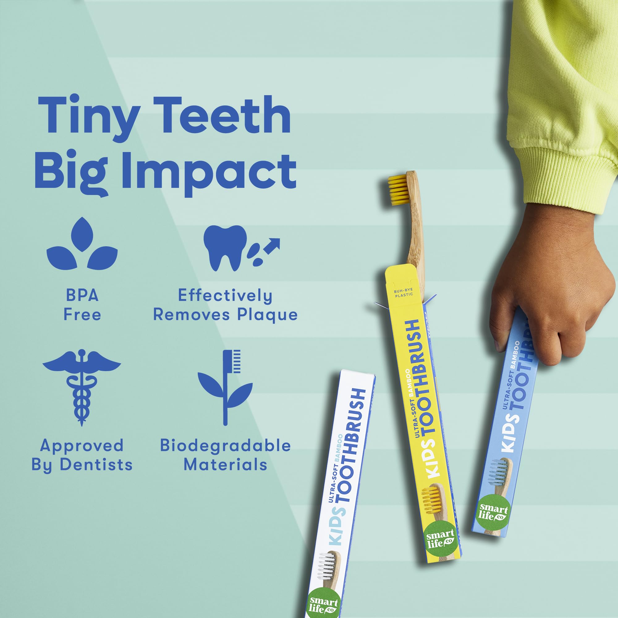Eco-Friendly Kids Bamboo Toothbrushes (6 Pack) - Extra Soft Bristles for Toddlers & Children | Biodegradable, BPA-Free, Compostable Toothbrush Set | Natural Wooden Handle for Sensitive Teeth | Perfect for Home, Travel & Zero Waste Lifestyle
