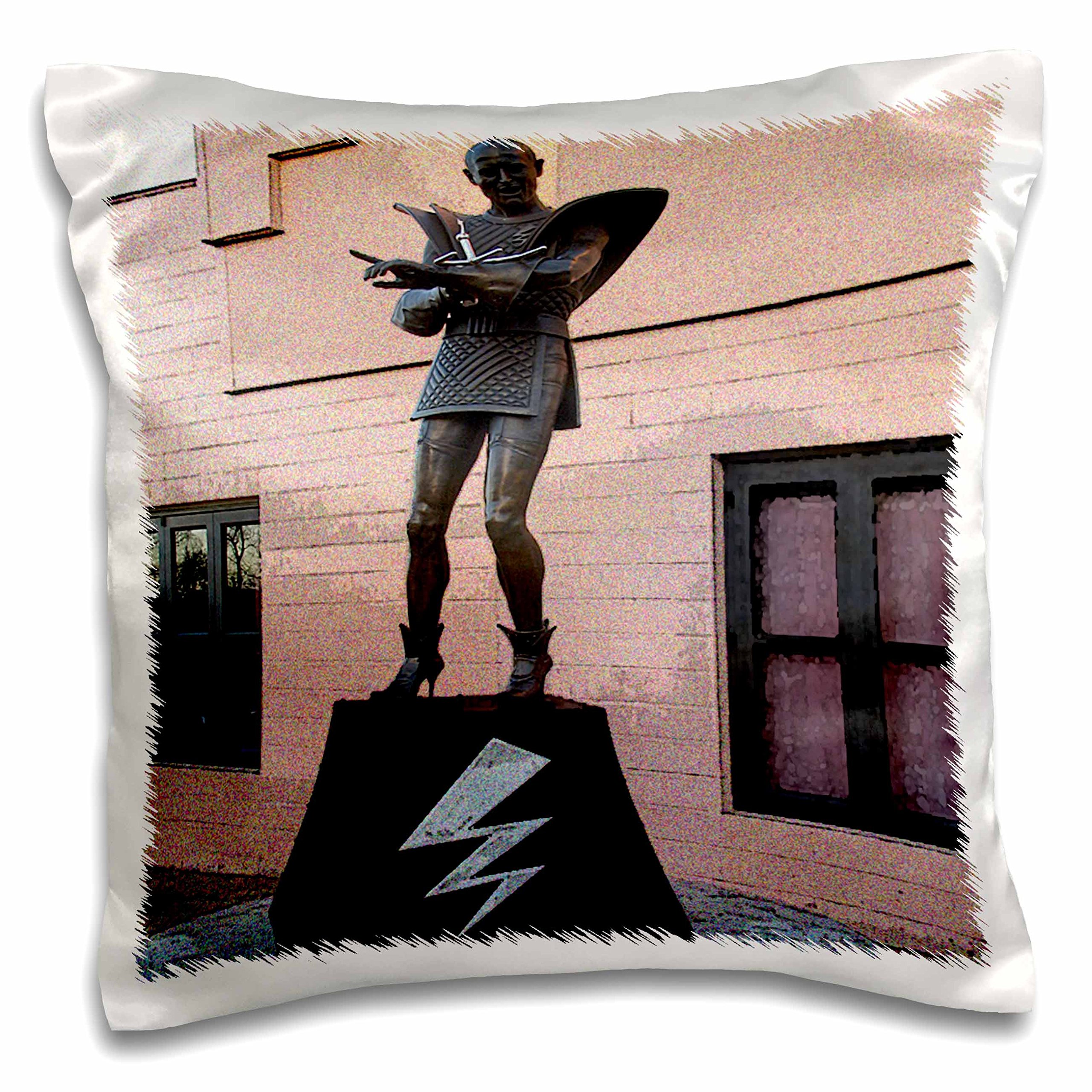 3D Printed Embassy Theatre Statue Pillow Case - 16x16 Inch - Home of Rocky Horror Picture Show in Hamilton, New Zealand - Perfect for Movie Fans & Home Decor