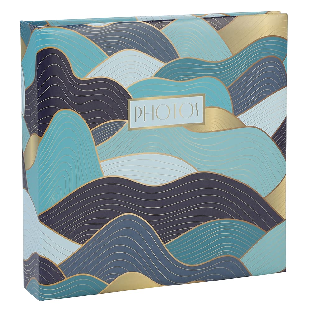 Exacompta Ocean Wave Pocket Photo Album - 225 x 220mm (8.9 x 8.7 Inches), 100 Pages Holds 200 Photos - Matte Laminated Cover - Perfect for Travel Memories, Baby Photos & Wedding Albums