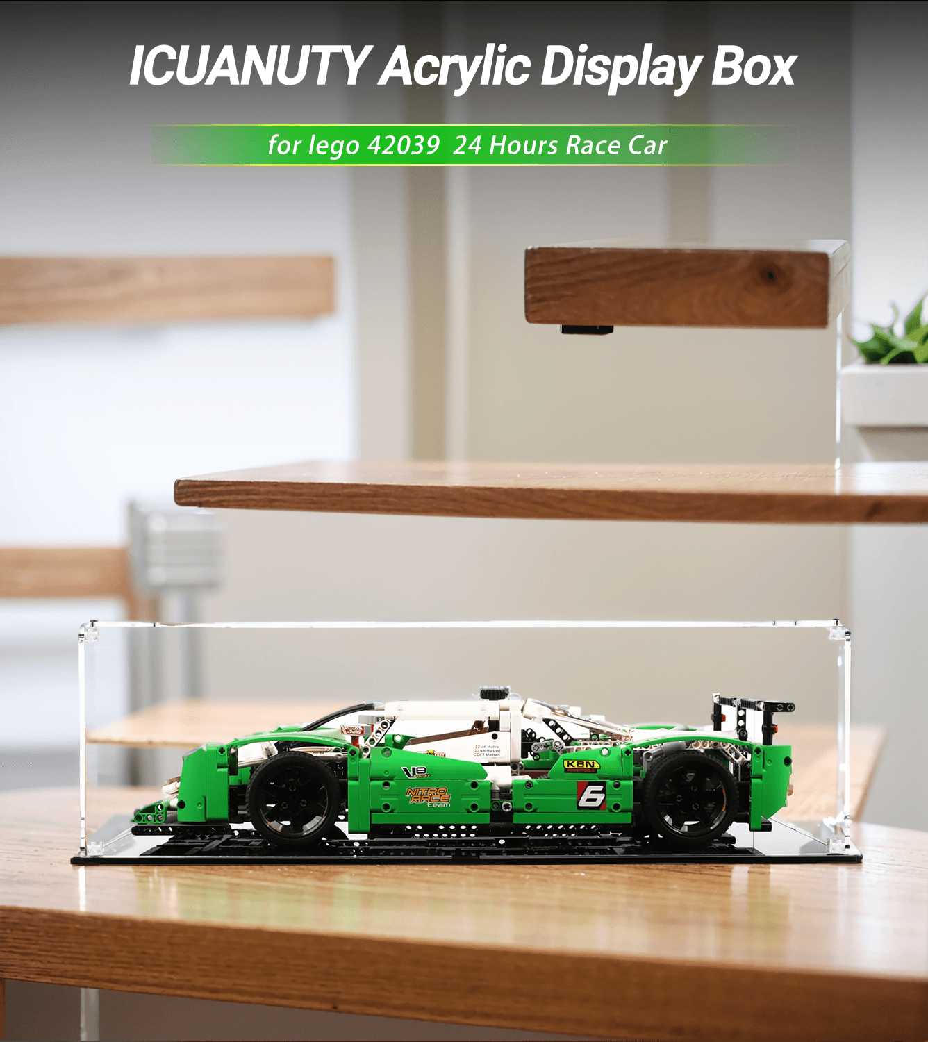 LEGO 42039 24 Hours Race Car Display Case - Clear Acrylic Showcase for LEGO Technic Model - Perfect for Home Decor, Office Display & Collector's Showcase