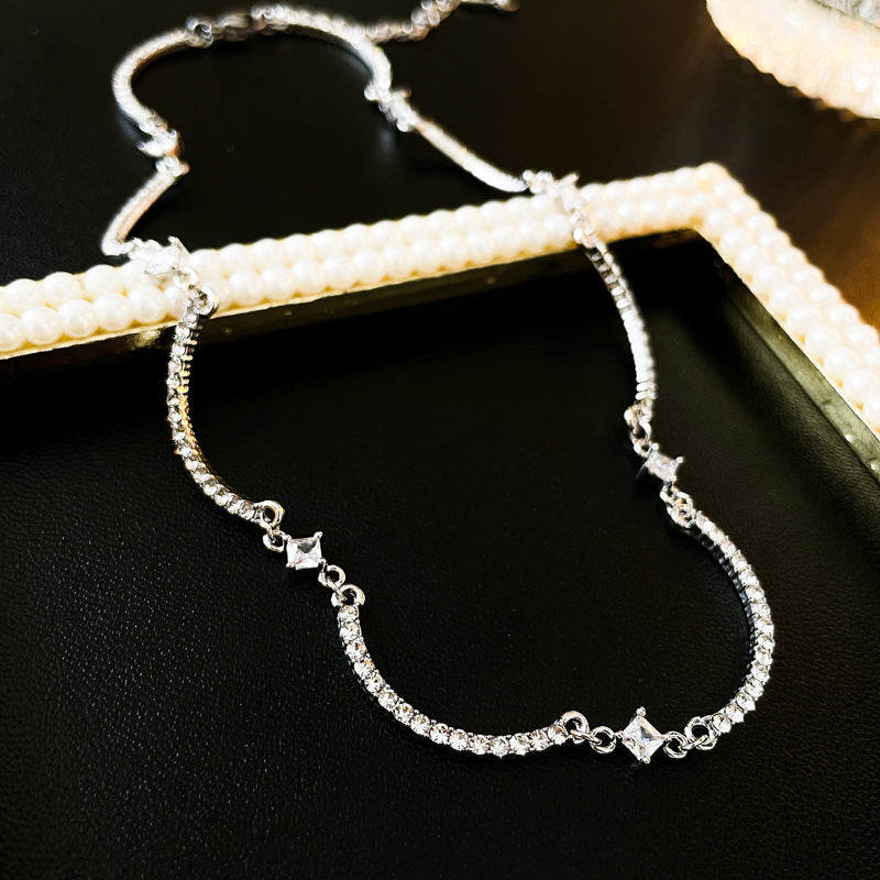 Sparkle Wavy Rhinestone Tennis Choker Necklace for Women | Elegant Crystal Statement Jewelry for Party, Wedding & Evening Wear | A8278