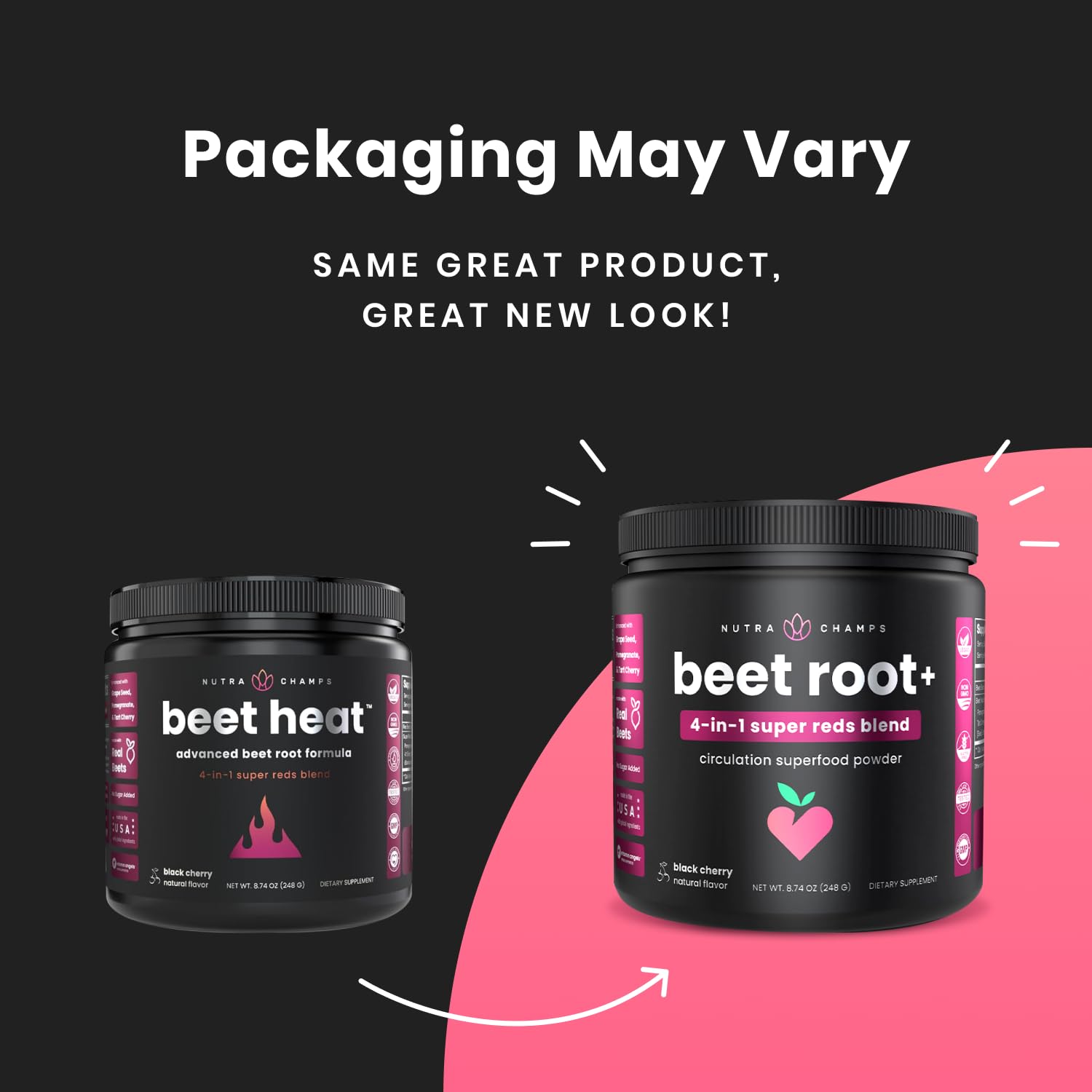 NutraChamps Beet Root Powder Supplement for Circulation - Nitric Oxide Booster with Beetroot Juice, Super Reds Powder & Grape Seed Extract | Sugar-Free Superfood Powder (8.74 Oz) for Energy, Heart Health & Athletic Performance