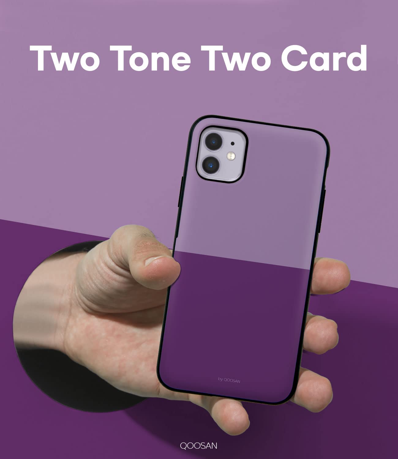 Qoosan Slim Protective iPhone 11 Case with Card Holder & Mirror - Wallet Phone Cover for iPhone 11 (6.1 Inch) | Perfect for Everyday Use, Travel & Hands-Free Convenience (Purple)