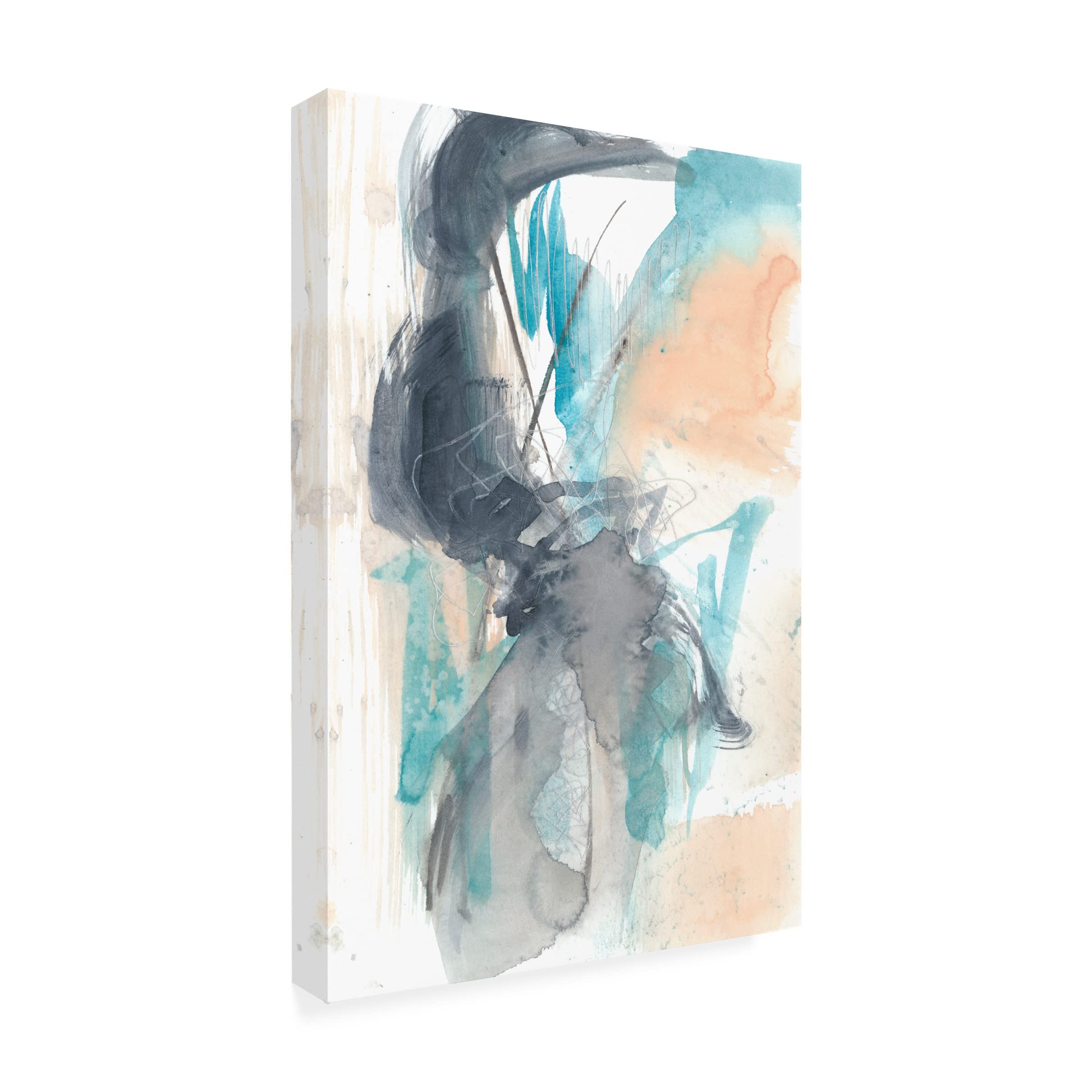Trademark Fine Art 'Scribble and Splash II' Abstract Canvas Painting by Jennifer Goldberger - Modern Wall Art for Living Room, Bedroom & Office Decor