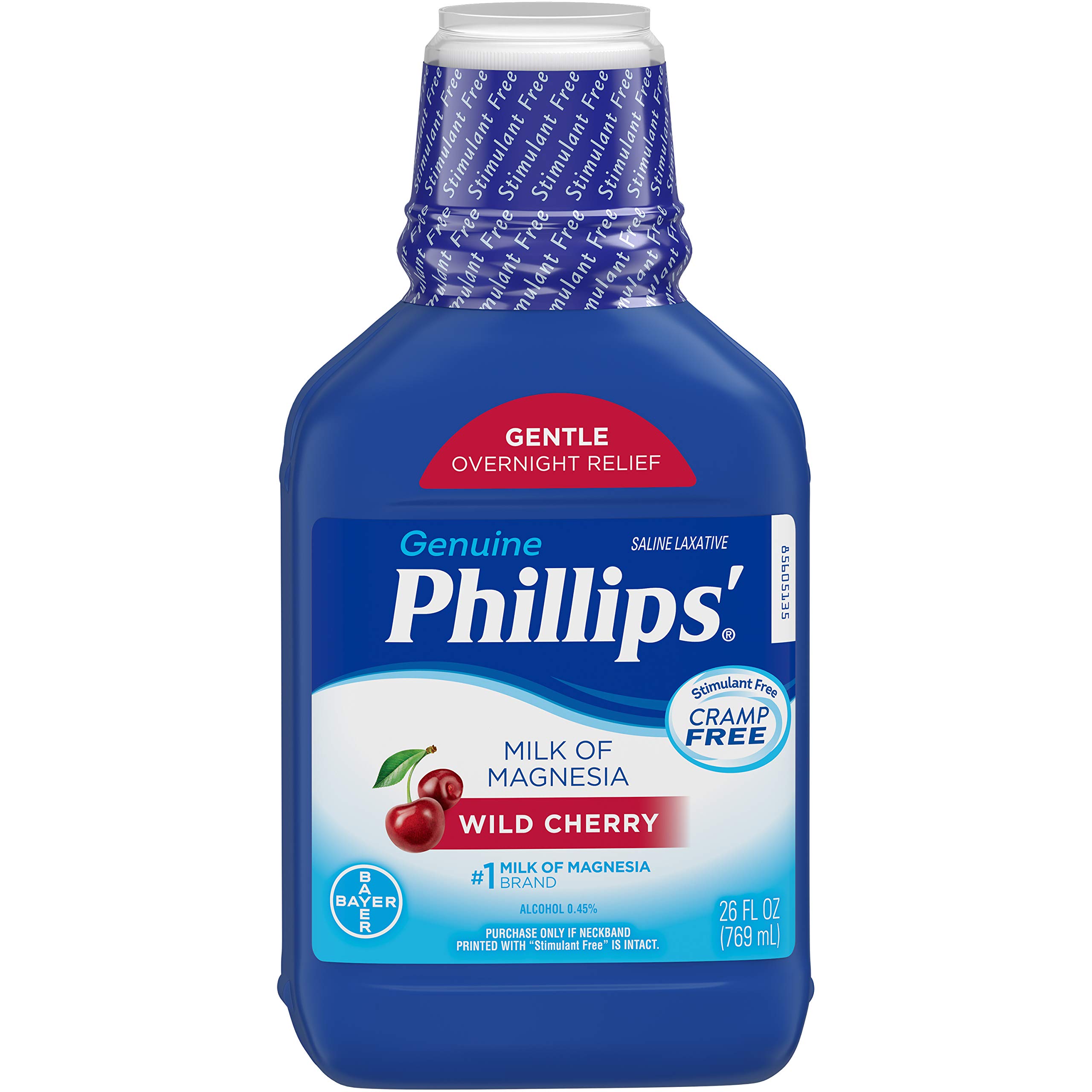 Phillips' Wild Cherry Milk of Magnesia Liquid - 26 Fl Oz (Pack of 2) | Fast-Acting Laxative & Antacid Relief | Perfect for Heartburn, Upset Stomach & Occasional Constipation