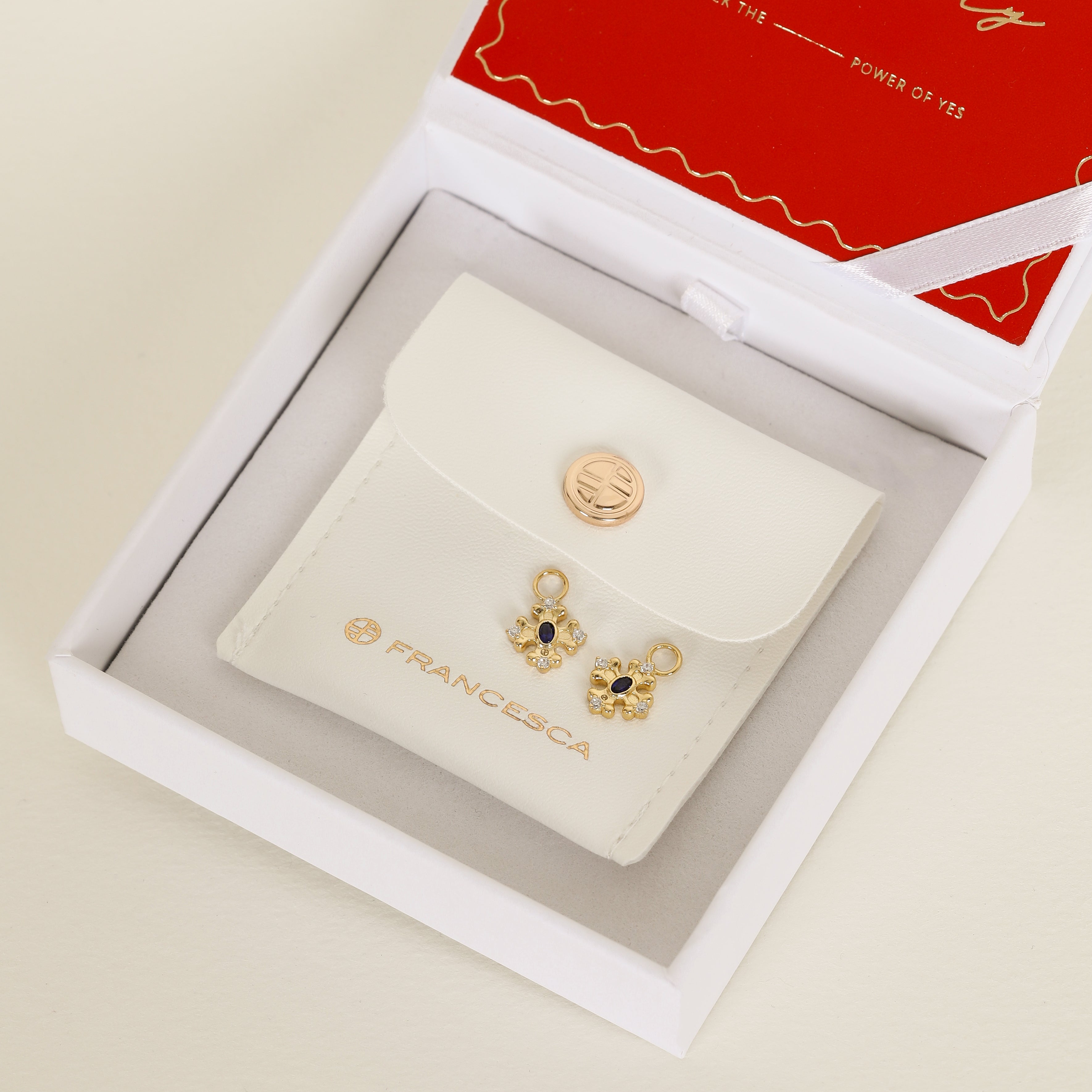Versailles Hoop Charm Earrings Set of 2 - 18K Gold Plated French Style Dangle Earrings for Women | Perfect for Weddings, Parties & Everyday Elegance