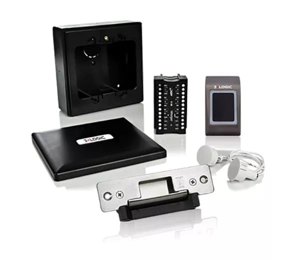 INFINIAS Single Door Access Control Kit with 3xLOGIC Proximity Reader, Door Strike & Magnetic Sensors - Secure Entry Solution for Offices, Retail Stores & Smart Homes