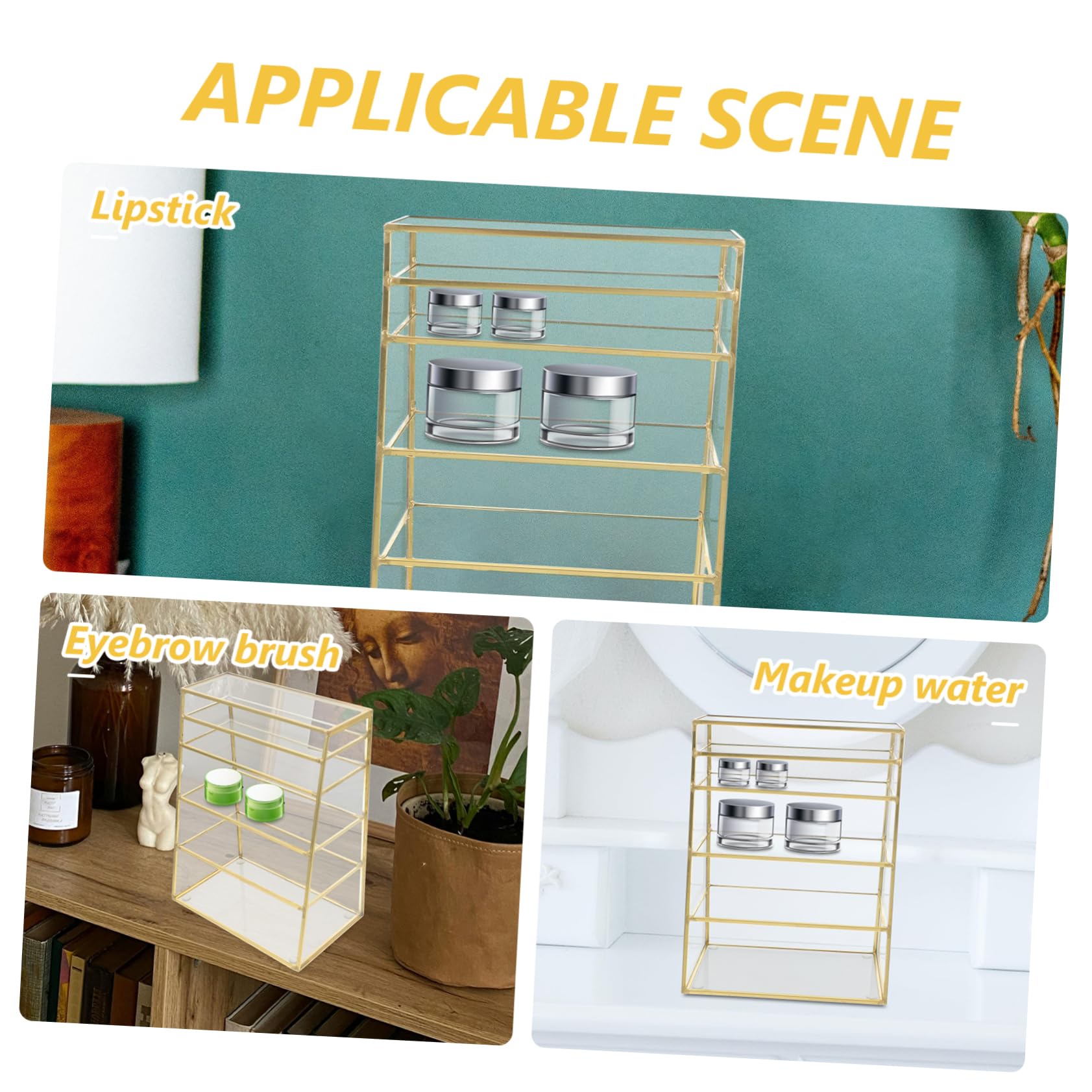 5-Tier Mirrored Makeup Organizer with Glass Shelves - Lipstick & Cosmetic Storage Box, Vanity Tower for Powder, Brushes & Beauty Products | Perfect for Bathroom Counter, Dressing Table & Bedroom Decor