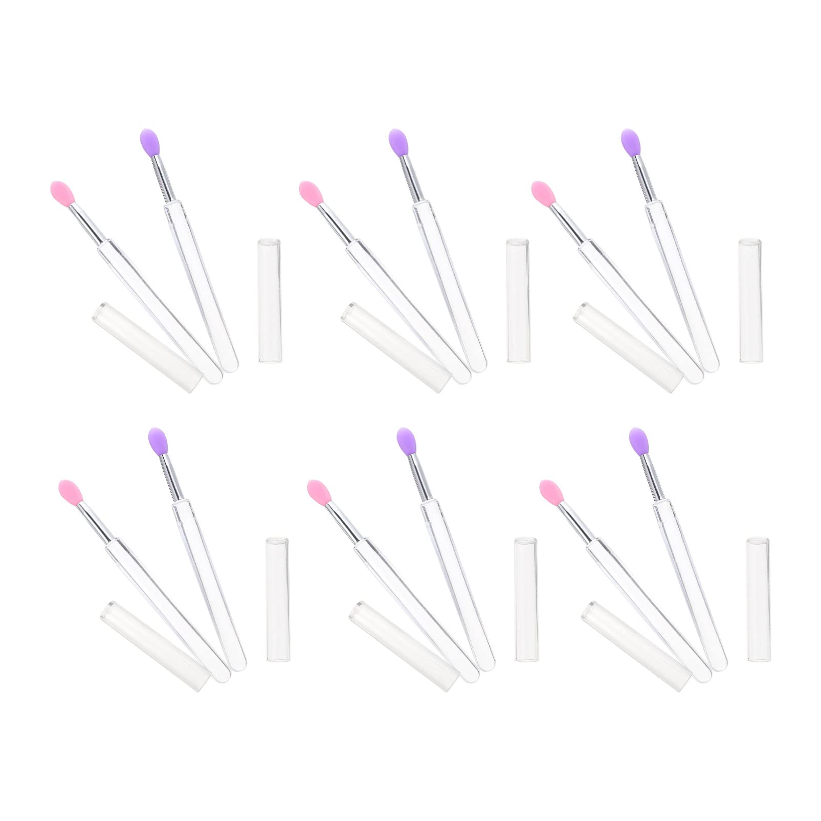 24 Pcs Silicone Lip Brush Set with Lid - Reusable Makeup Brushes for Lipstick & Eyeshadow Application - Perfect for Professional Makeup Artists & DIY Beauty Enthusiasts - Ideal for Home, Salon, and Travel Use