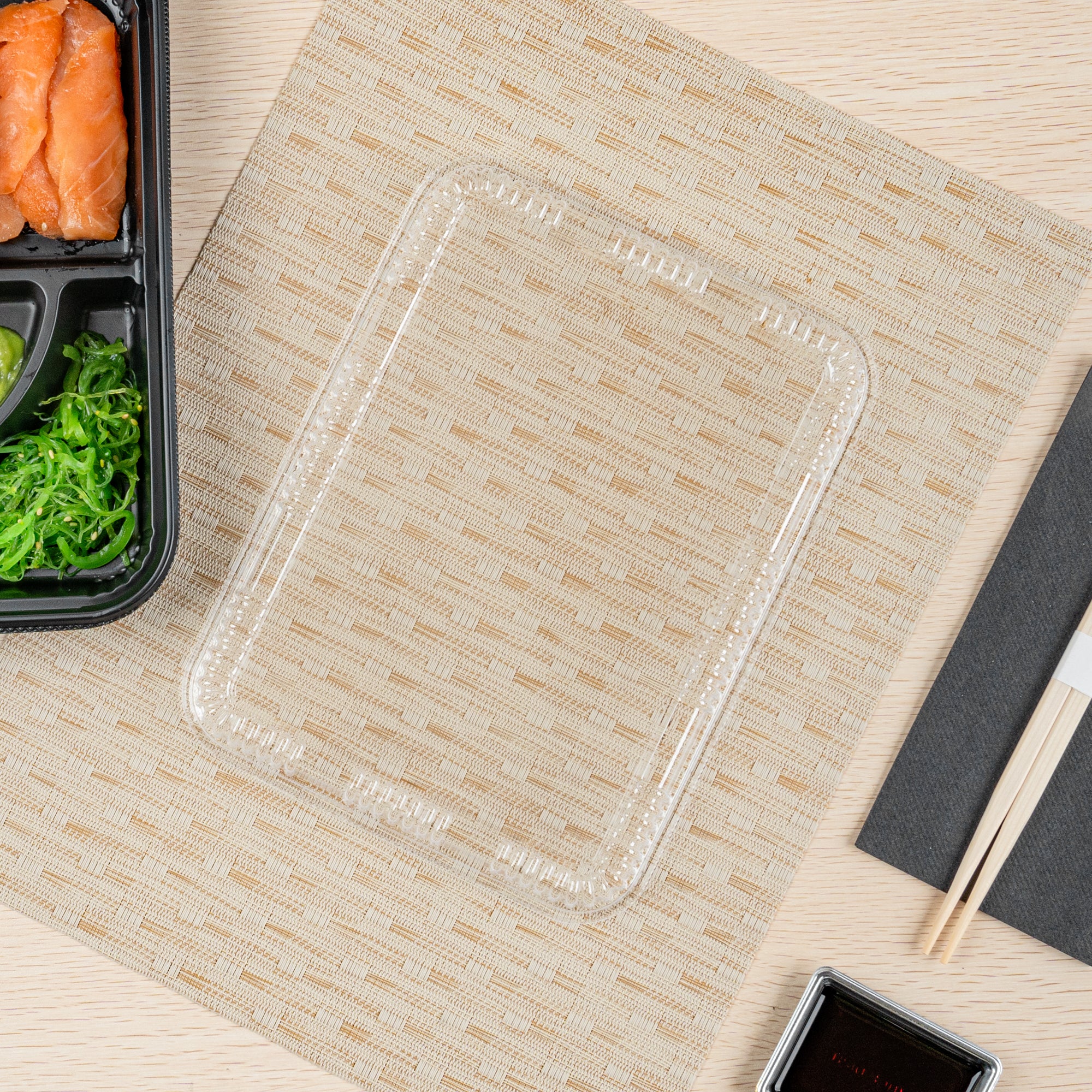 Bento Tek Rectangle Clear Plastic Lids - 50 Pack for 26 oz Bento Boxes | Airtight Food Storage | Perfect for Meal Prep, Lunches & Picnics