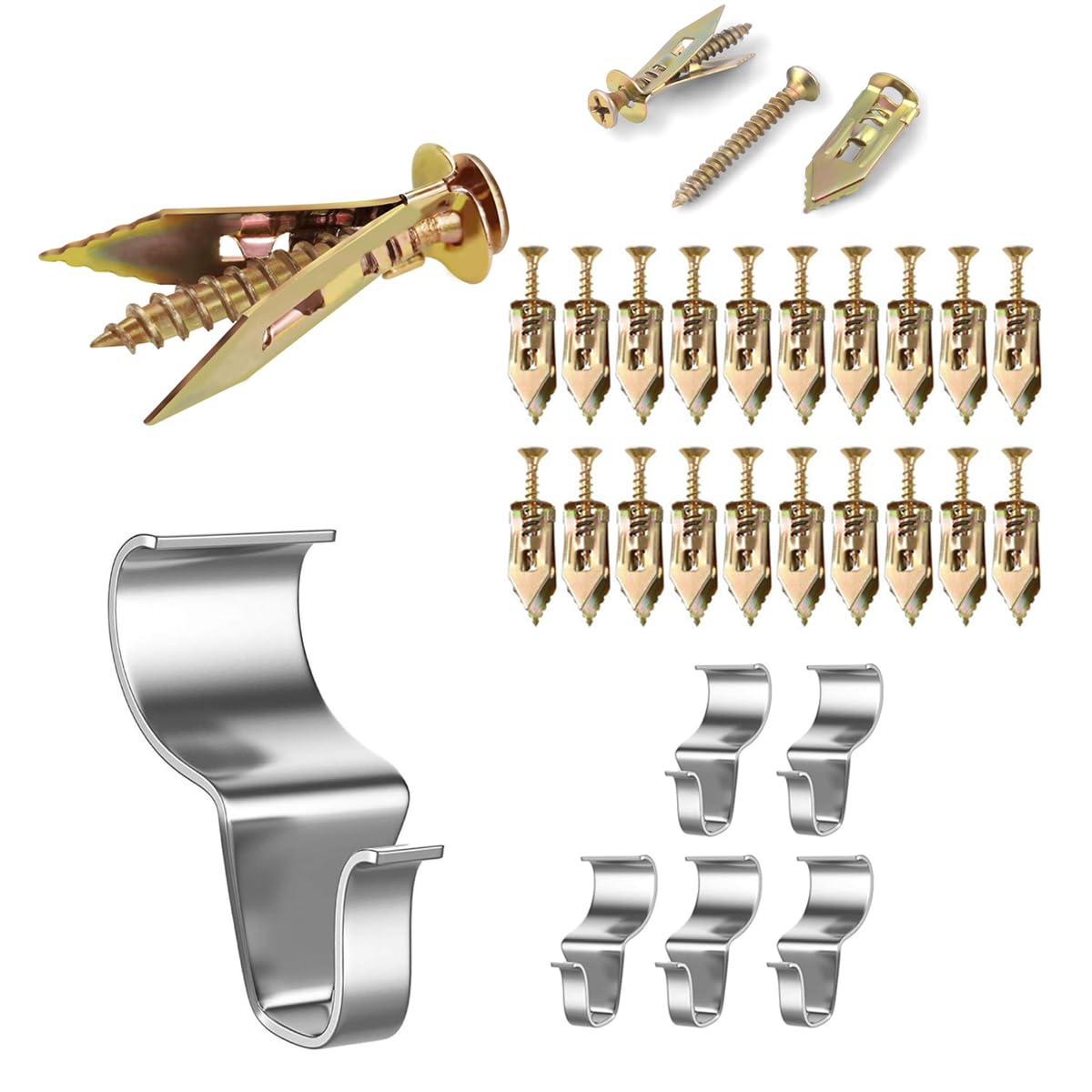 Self-Drilling Drywall Anchors Kit - Heavy Duty Wall Anchors & Screws for Hanging Pictures, Shelves, Patio Furniture & Garden Decor - Easy Installation for Drywall & Vinyl Siding