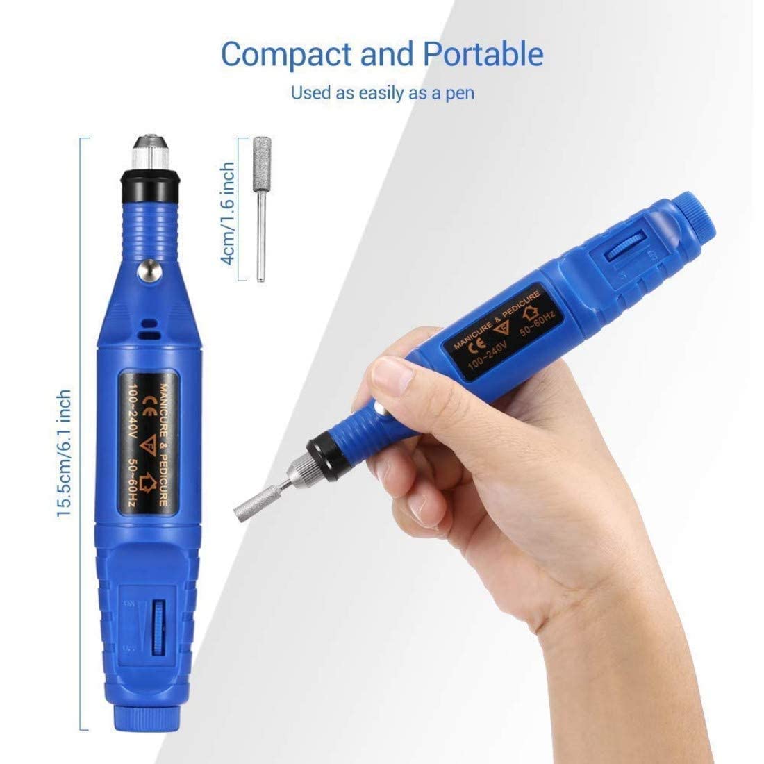 Professional Electric Nail Drill Kit - 2x DIY Manicure & Pedicure Drill Machine with Adapter for Nail Art, Filing & Grinding | Perfect for Home Salon, Nail Technicians & DIY Enthusiasts