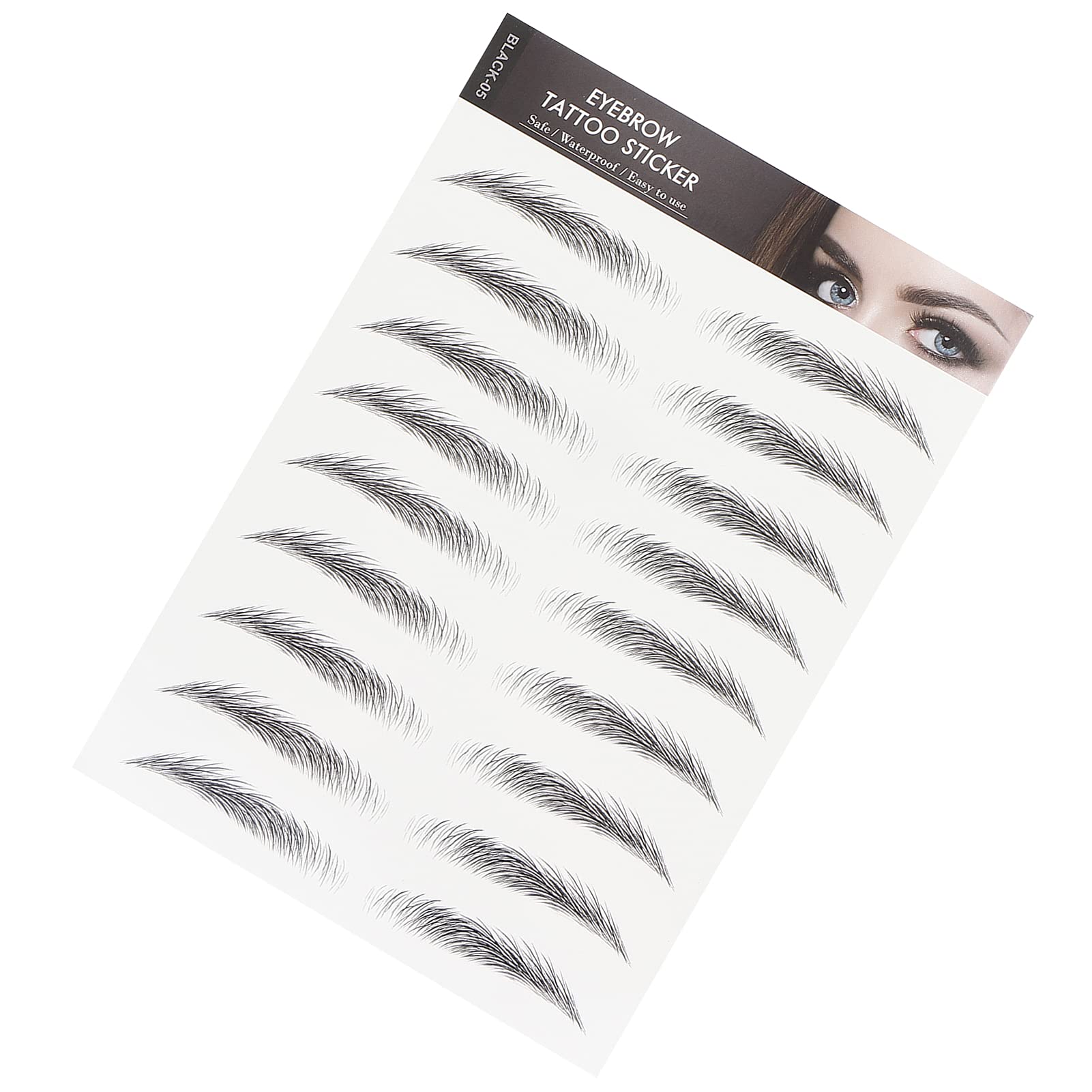 Long Lasting Eyebrow Tattoo Stickers - Waterproof & Smudge-Proof Temporary Eyebrow Transfers for Women (Black-05) | Perfect for Daily Makeup, Cosplay, and Special Occasions
