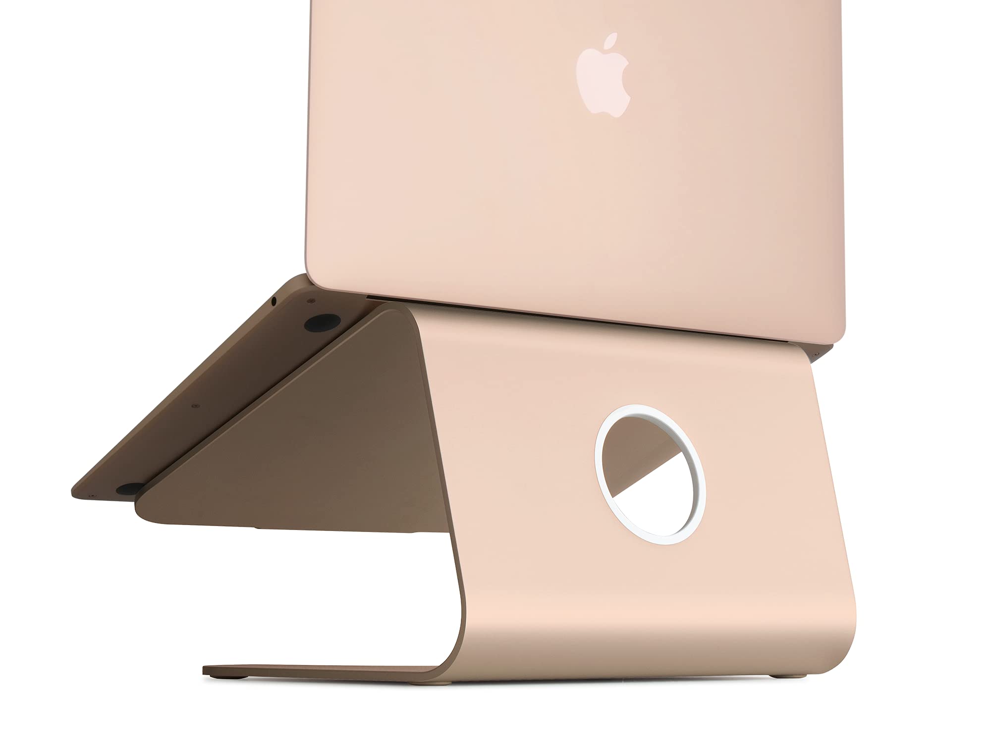 Rain Design mStand Laptop Stand in Gold (10071) - Ergonomic Aluminum Computer Riser for MacBook, Air, Pro - Perfect for Home Office, Desk Setup & Workspace Organization