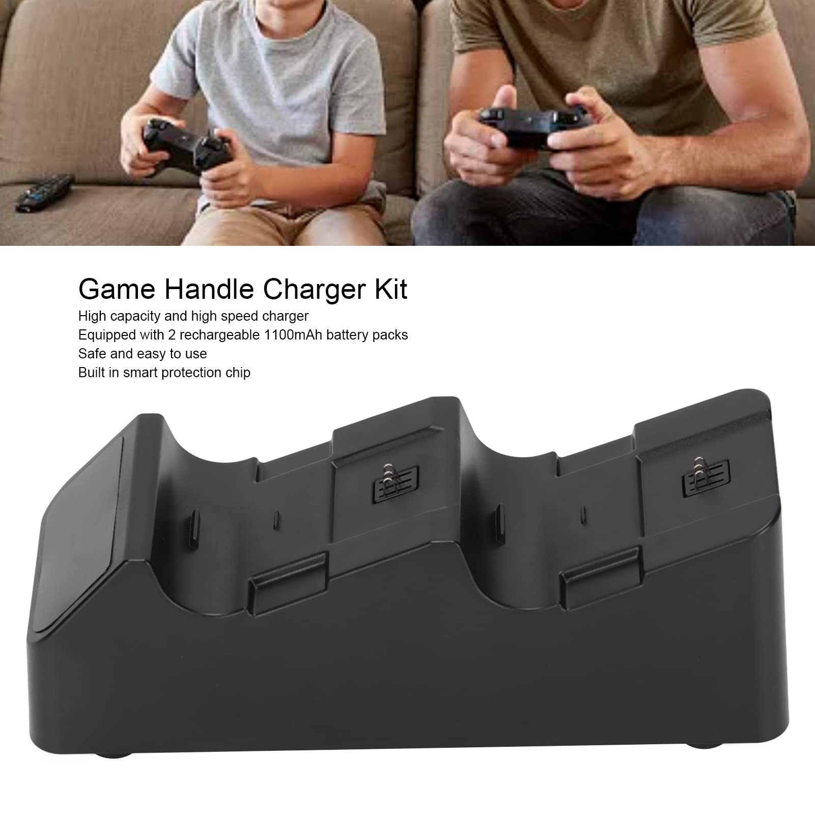 Xbox Controller Charger Station with 2 Rechargeable Battery Packs - Dual Charging Dock for Xbox Series X|S & Xbox One Controllers - Fast Charging Gaming Accessory for Home & Tournament Use