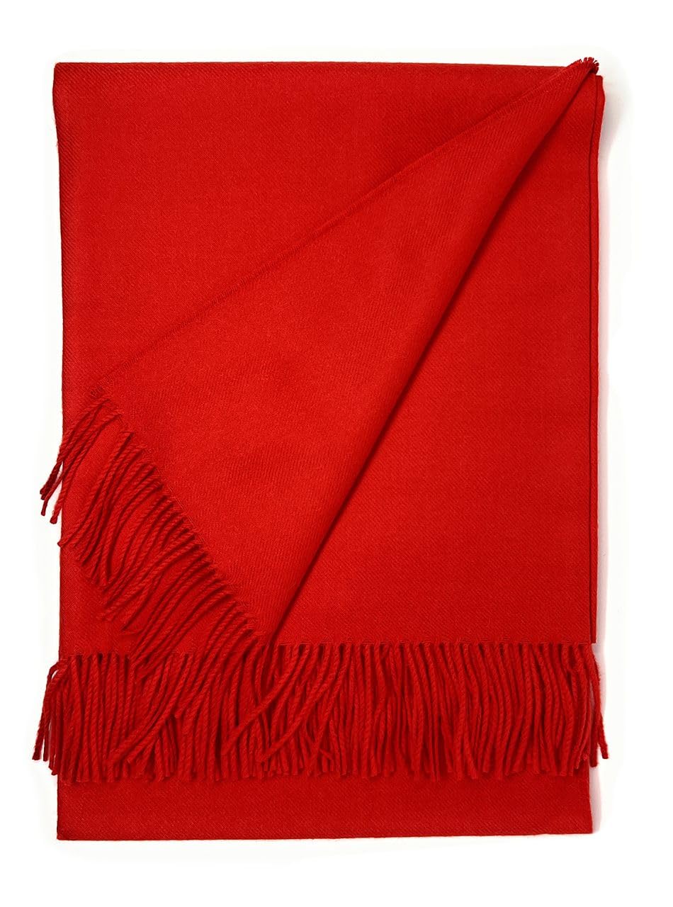 Premium 100% Baby Alpaca Wool Throw Blanket - Hypoallergenic, Allergen Free, Ultra Soft & Warm - 51x71 Inches (Cayenne) - Perfect for Cozy Home Decor, Sofa, Bed & Travel Accessory
