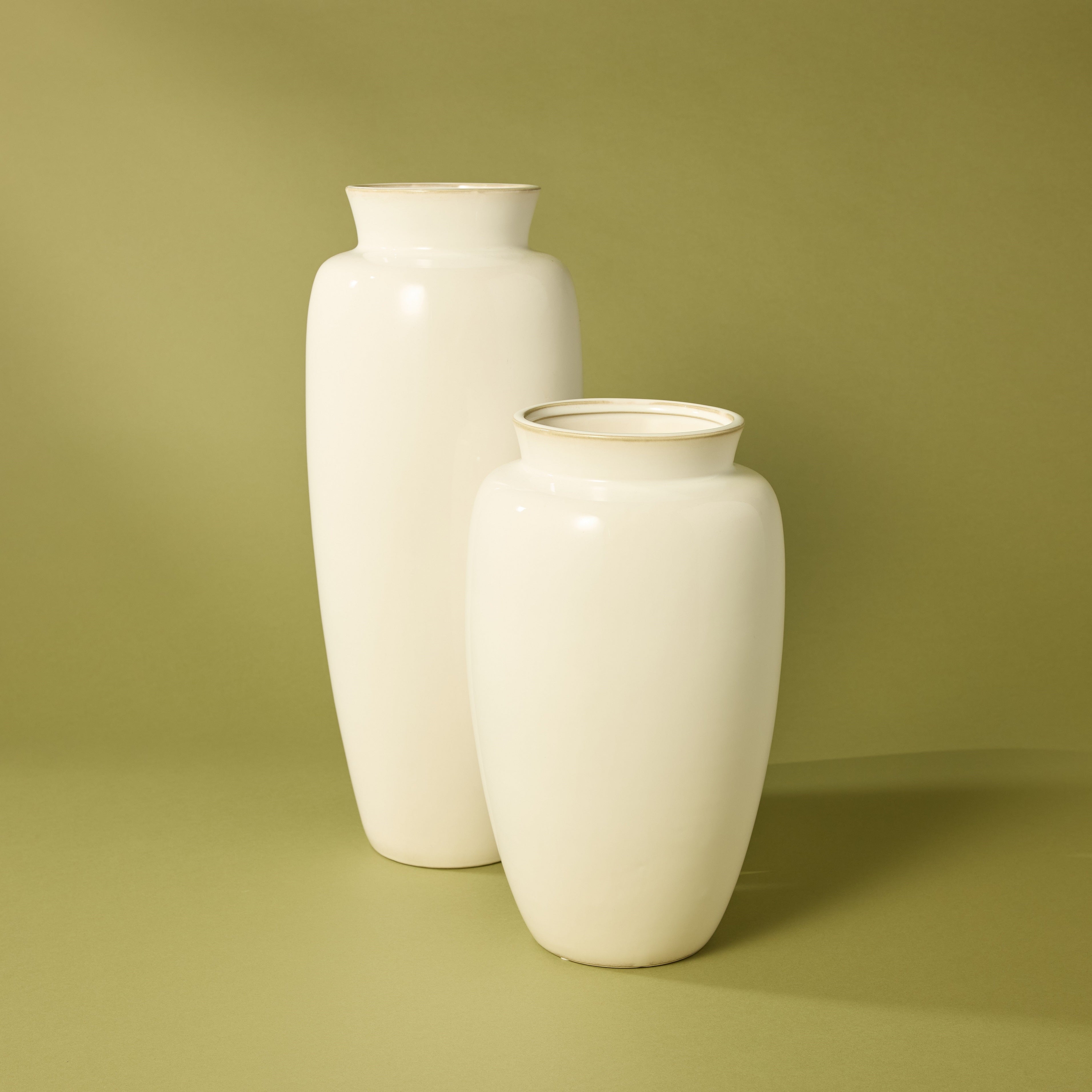 Premium White Ceramic Vase - 13.4