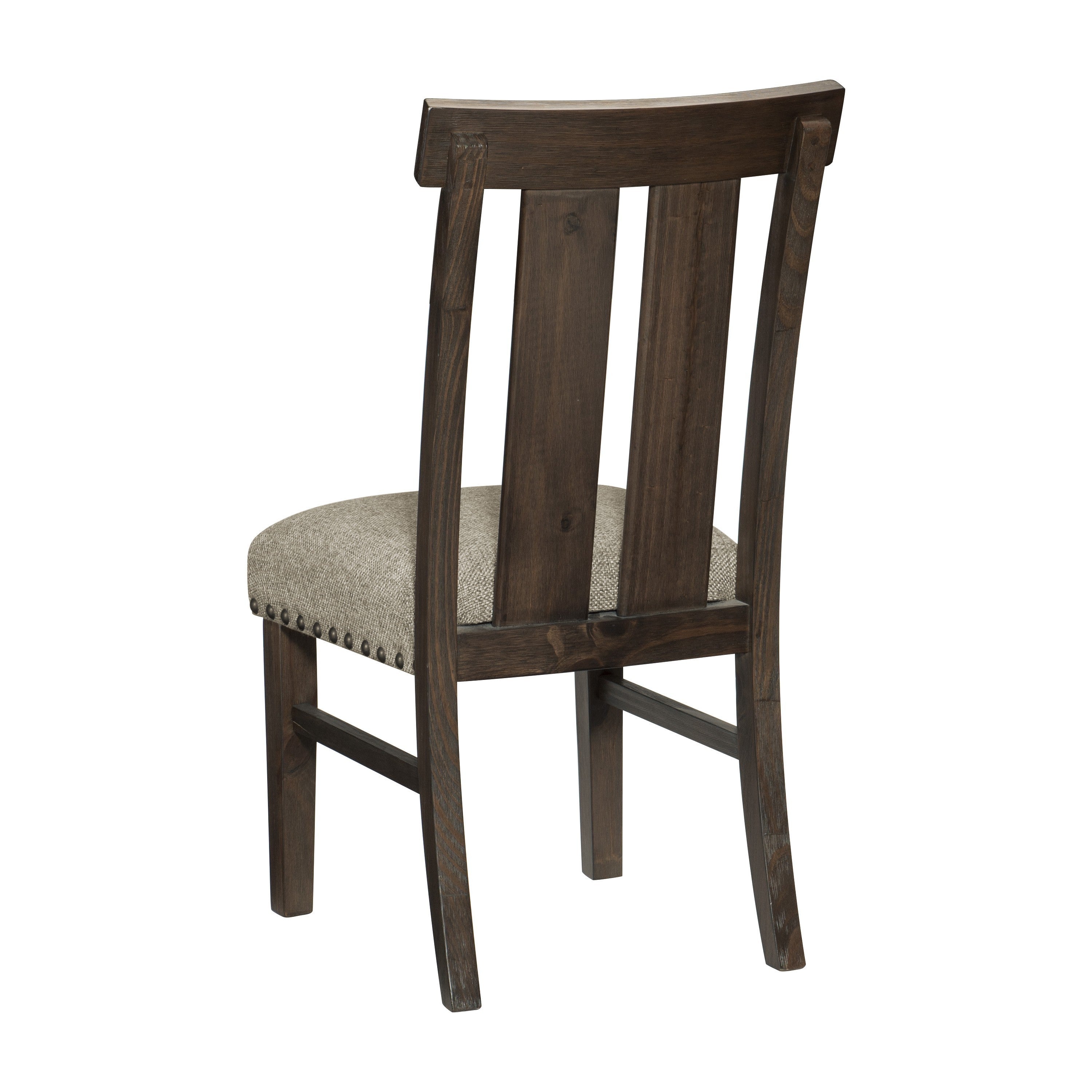 Set of 2 Classic Brown Upholstered Dining Chairs with Nailhead Trim - Solid Wood Kitchen & Dining Room Furniture for Home, Restaurant, and Office Use