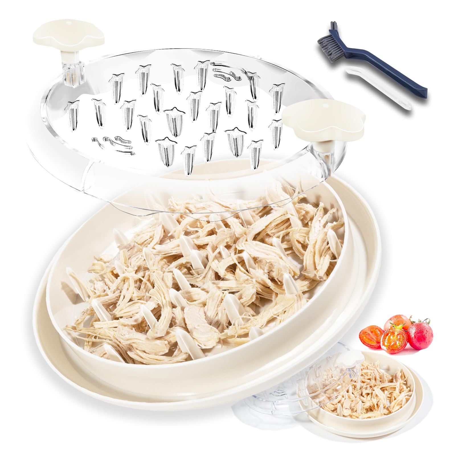 Meat Shredder Claws - Chicken & Beef Shredder Tool with Brush - Kitchen Cooking BBQ Prep