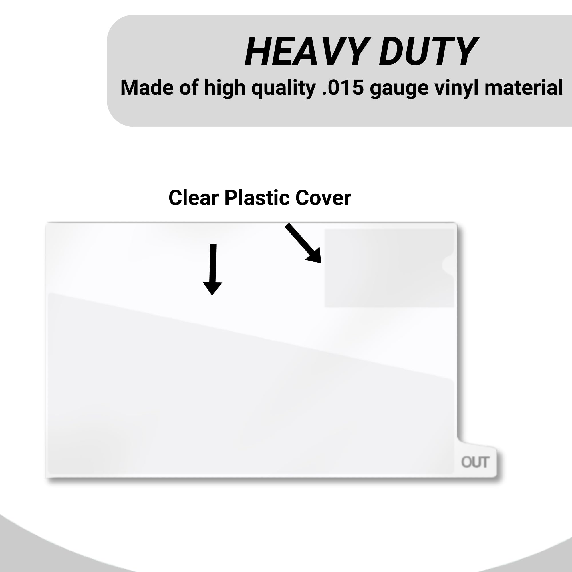 Vinyl File Folders with Diagonal Cut Front Pocket & Top Slip Pocket - Legal Size 9x16 Inches, White (100/Box) - Perfect for Office Organization, Document Storage, and Legal Paperwork