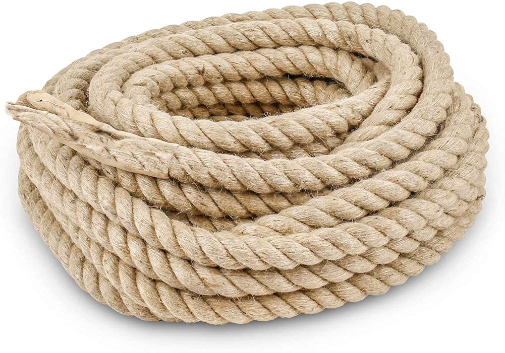 Natural Jute Rope 20mm x 20m - Eco-Friendly Hemp Twine for Gardening, DIY Crafts, Home Decor & Outdoor Use - Strong Manila Rope in Tan/Brown for Indoor & Outdoor Projects