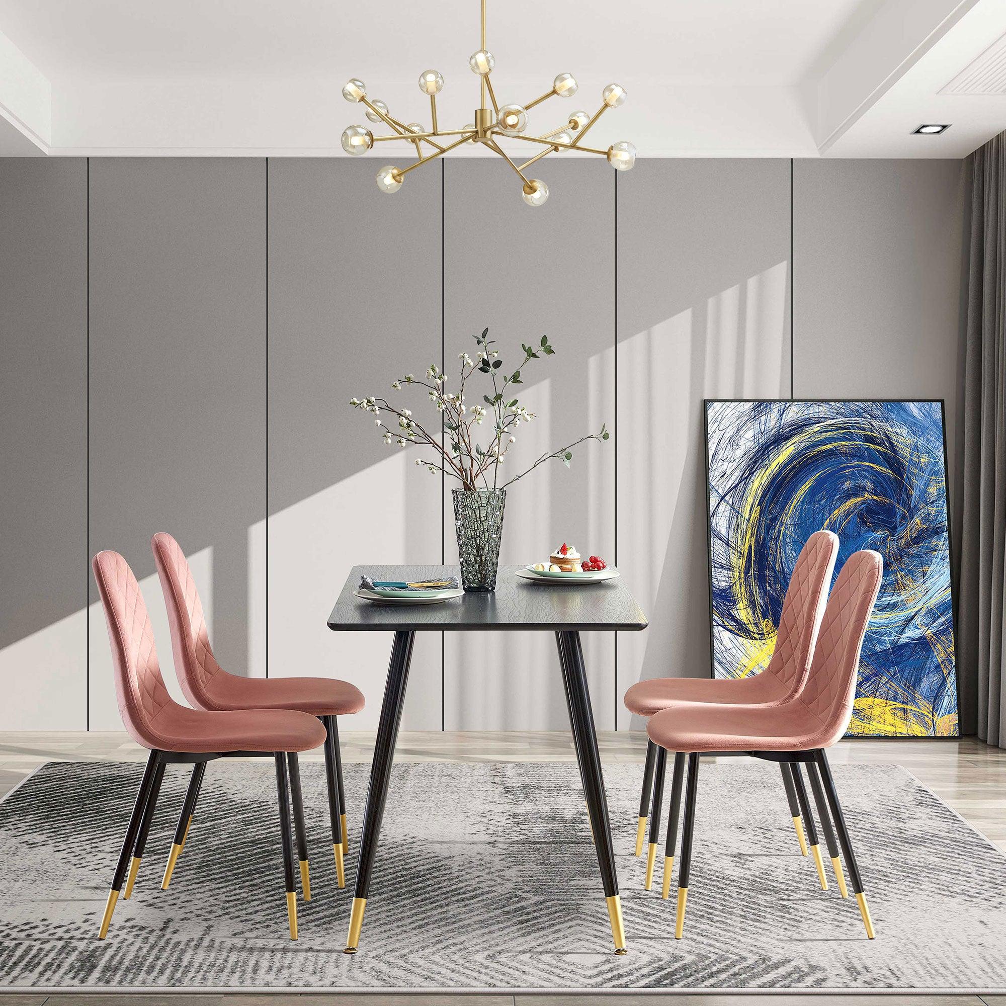 Modern Black MDF Kitchen Dining Table - Stylish & Durable for Smart Homes | Perfect for Small Spaces, Apartments & Contemporary Dining Rooms