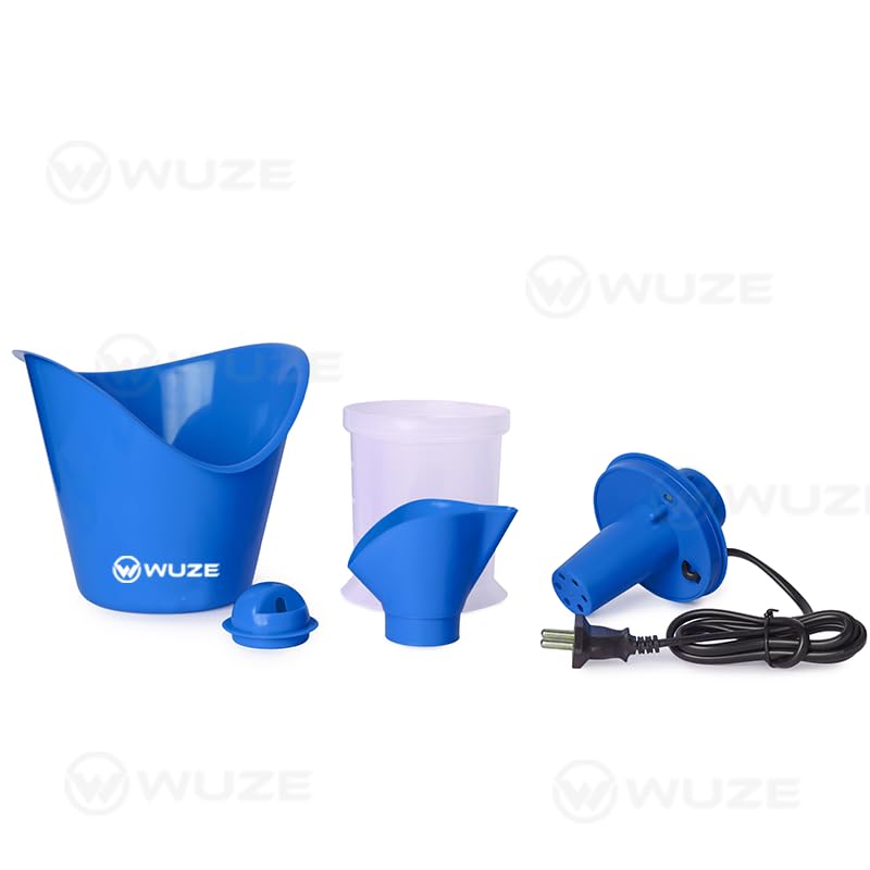 Wuze 3-in-1 Steamer for Cold, Cough & Nasal Congestion Relief - Facial Steamer, Vaporizer & Steam Inhaler for Adults & Kids (Blue) - Perfect for Home, Travel & Office Use