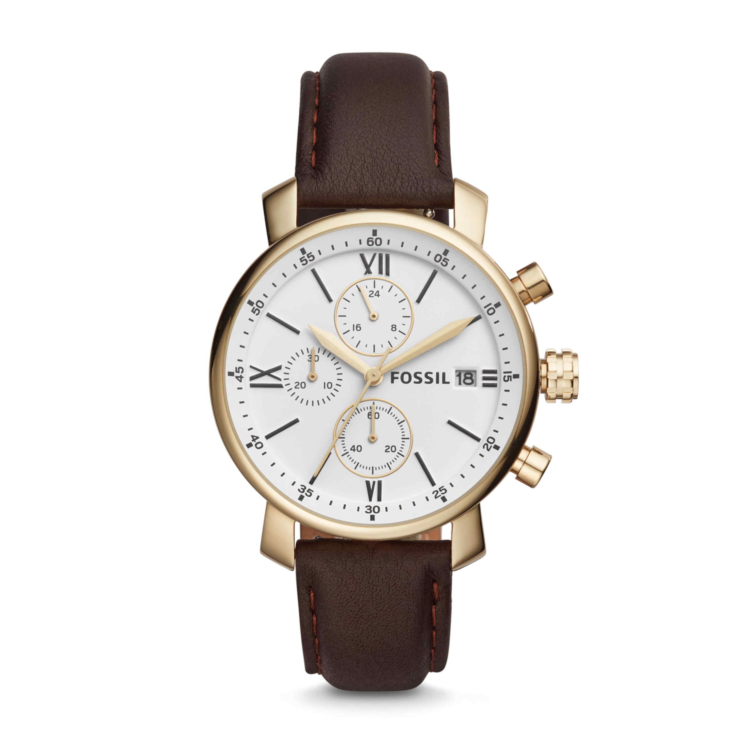 Rhett Men's Chronograph Brown Leather Strap Watch - Stylish Casual & Business Timepiece for Everyday Wear