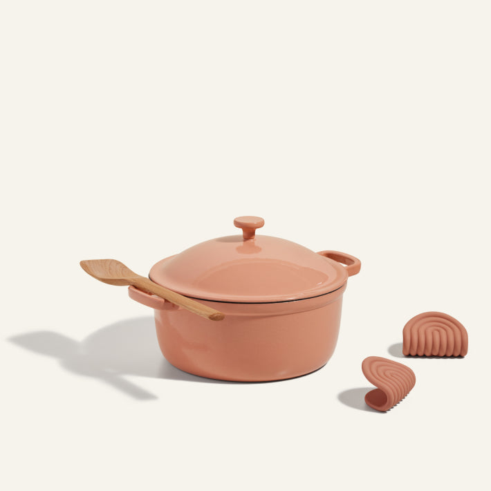 Premium Cast Iron Dutch Oven – 6 Quart Enameled Pot for Slow Cooking, Braising & Baking – Perfect for Soups, Stews & Bread – Stovetop & Oven Safe – Ideal for Camping & Family Dinners