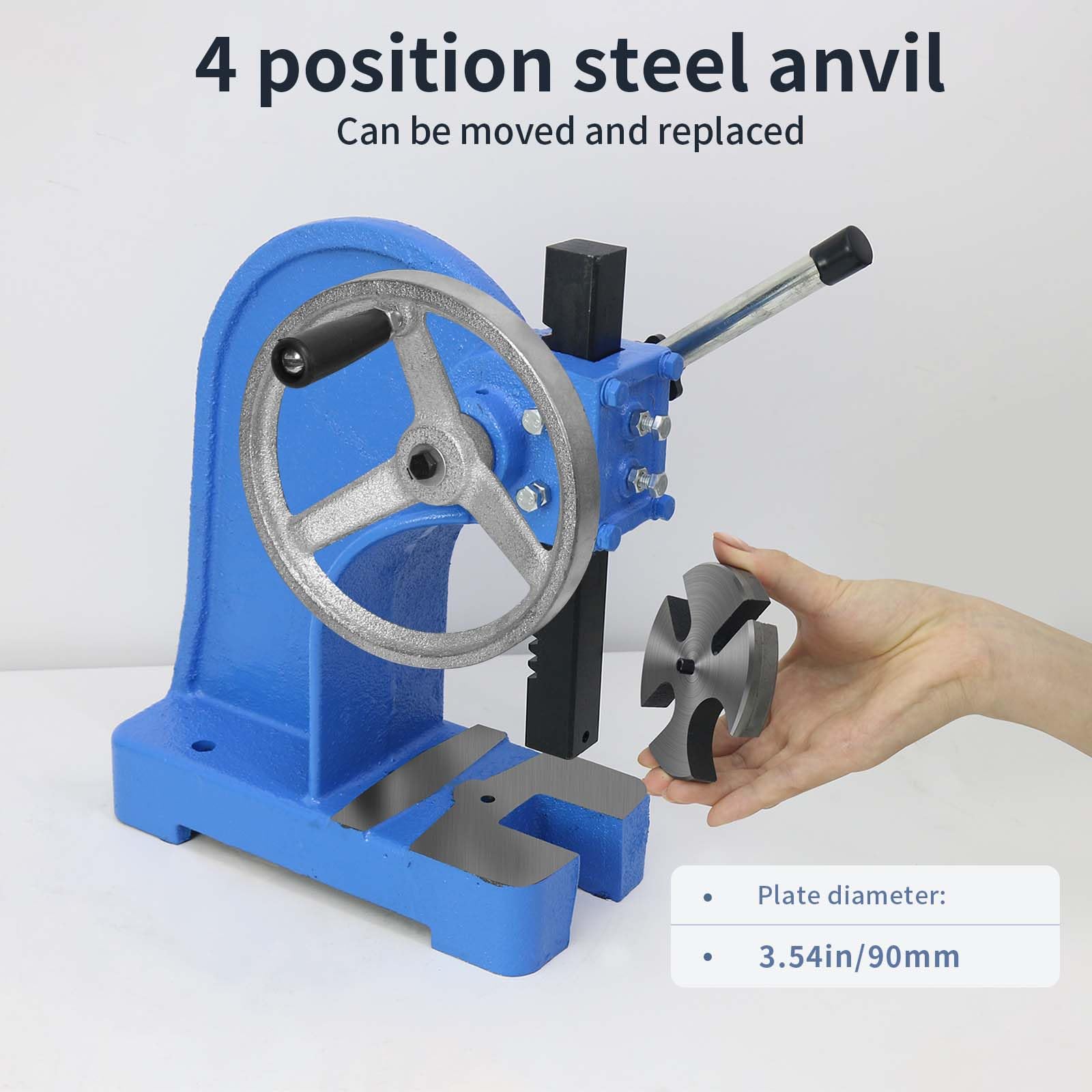 1 Ton Arbor Press with Ratchet Leverage & Handwheel - 5.5