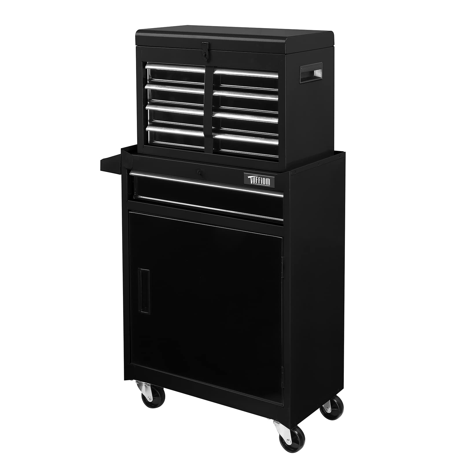 TUFFIOM 5-Drawer Rolling Tool Chest with Lockable Wheels - Heavy Duty Tool Storage Cabinet with Adjustable Shelf & Detachable Top - Mechanic Tool Organizer Box for Garage, Workshop, Warehouse & Repair Shop - Perfect for Automotive Repair, DIY Projects & Professional Tool Organization