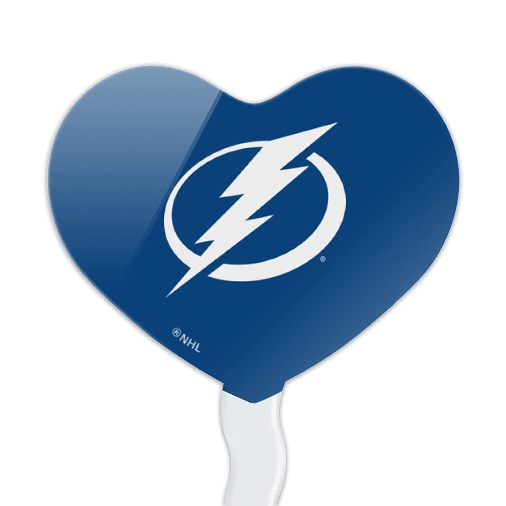 Tampa Bay Lightning Logo Heart Love Cupcake Toppers - Set of 6 Decorations for Parties, Baking & Sports Themed Events