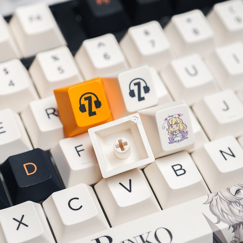 Z Review Rinko Touch Cherry Profile Keycaps Set - PBT Dye-Sub Keycap Set for Mechanical Keyboards (87/104/108 Keys) - Perfect for Gaming, Typing & Office Work