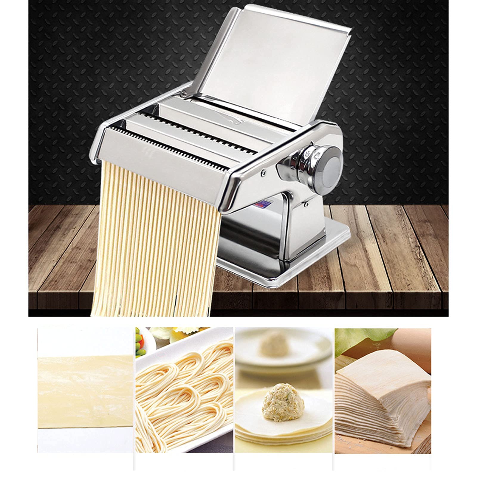 Stainless Steel Pasta Maker Machine - Adjustable Thickness Pasta Roller & Noodle Maker for Homemade Spaghetti, Ravioli, Lasagna | Perfect Kitchen Tool for Italian Cuisine & Family Cooking