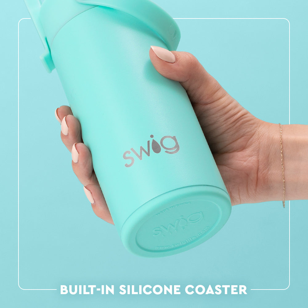 Aqua Flip + Sip Slim Tumbler 12oz - Insulated Stainless Steel Water Bottle with Leak-Proof Lid | Perfect for Gym, Office & Outdoor Activities