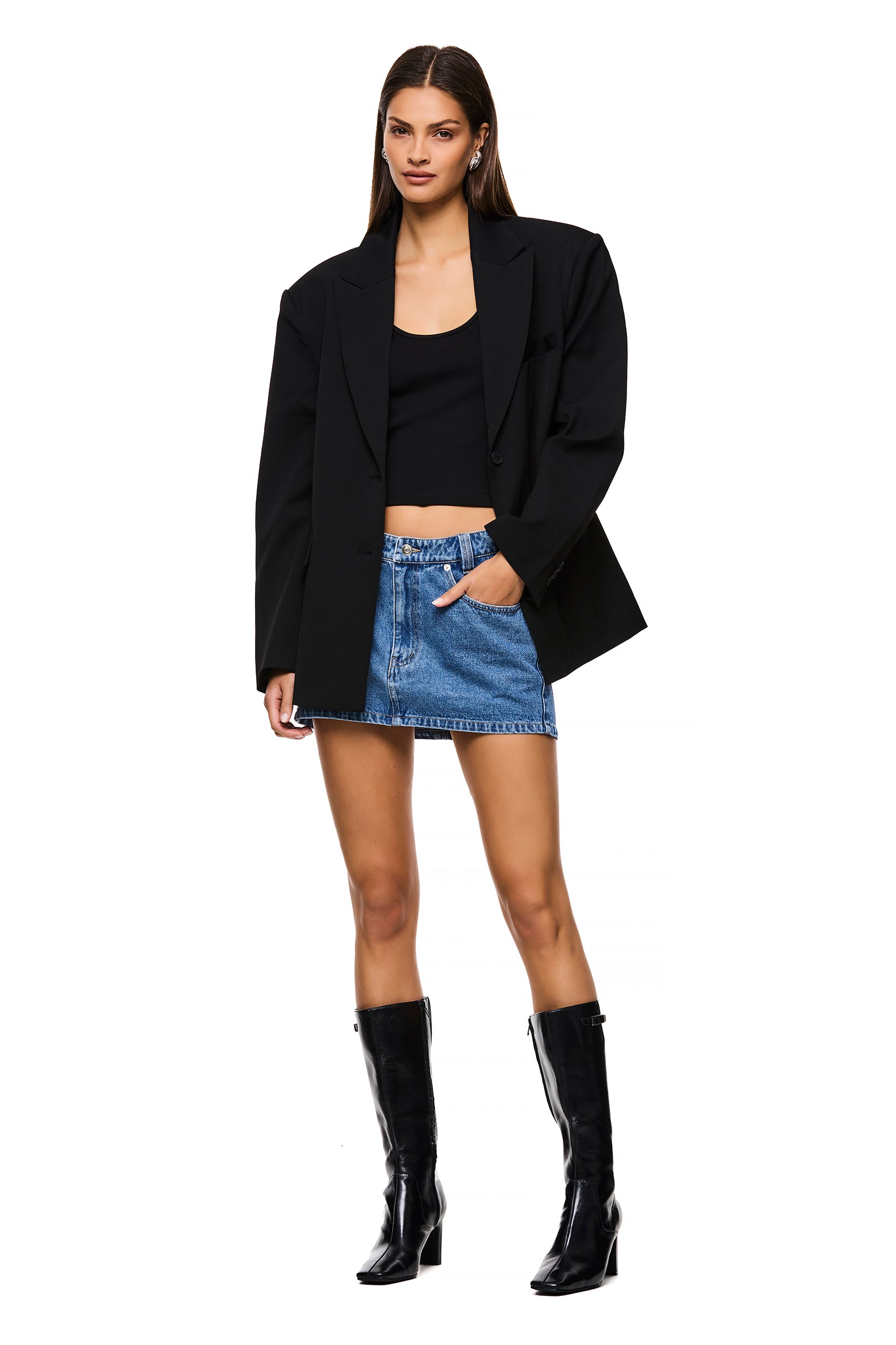 The Morgan Mid Blue Skirt - Stylish & Comfortable A-Line Skirt for Women | Perfect for Office, Casual Outings & Date Nights
