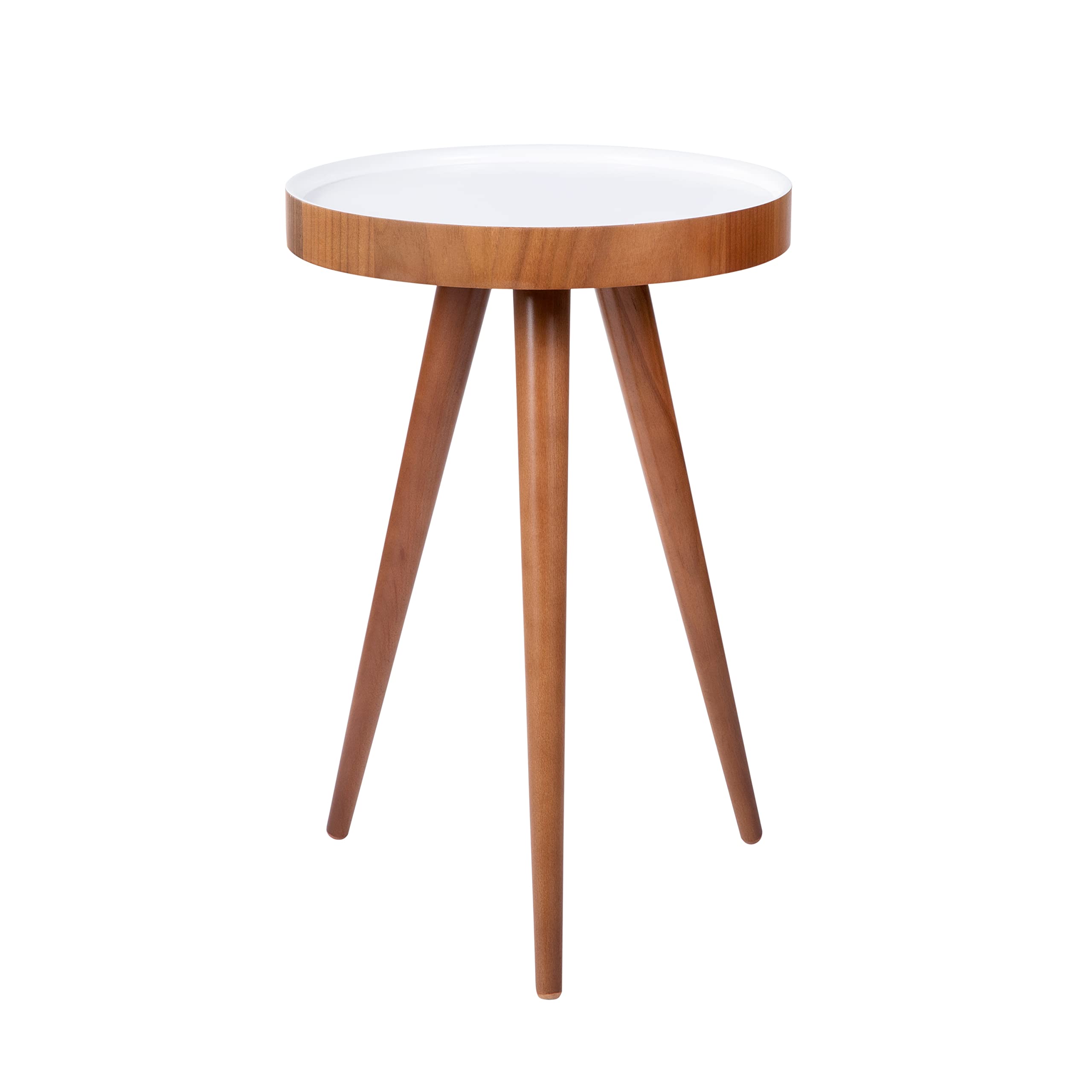 Premium Urban Nouk Side Table - Engineered Wood Top & Solid Wood Legs, Modern Coffee Table, Nightstand, End Table - Easy Assembly in Ibiza White - Perfect for Living Room, Bedroom & Office Decor