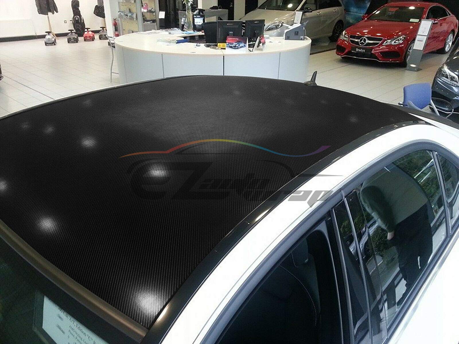5FT x 35FT Black 4D Textured Carbon Fiber Vinyl Wrap - Bubble Free Air Release Self-Adhesive Film for Cars, Laptops, Furniture - DIY Peel & Stick Decal with Free Tool Kit - Perfect for Vehicle Wrapping, Home Decor & Electronics Customization