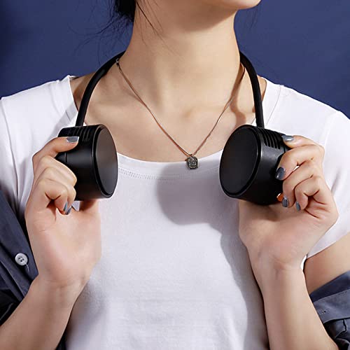 Portable Neck Fan - Hands-Free Bladeless Personal Cooling Fan with 3 Speed Settings, Rechargeable Battery & USB Power - Perfect for Office, Travel, Outdoor Activities & Hot Weather Relief