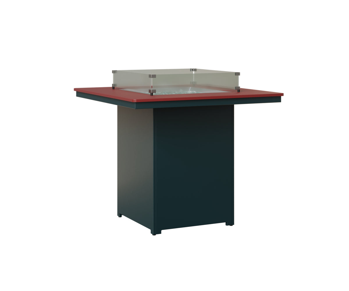 Berlin Gardens Numa Square Fire Pit - Outdoor Patio Fire Pit Table with Bar Height for Backyard, Garden, and Deck - Perfect for Entertaining Guests or Relaxing by the Fire