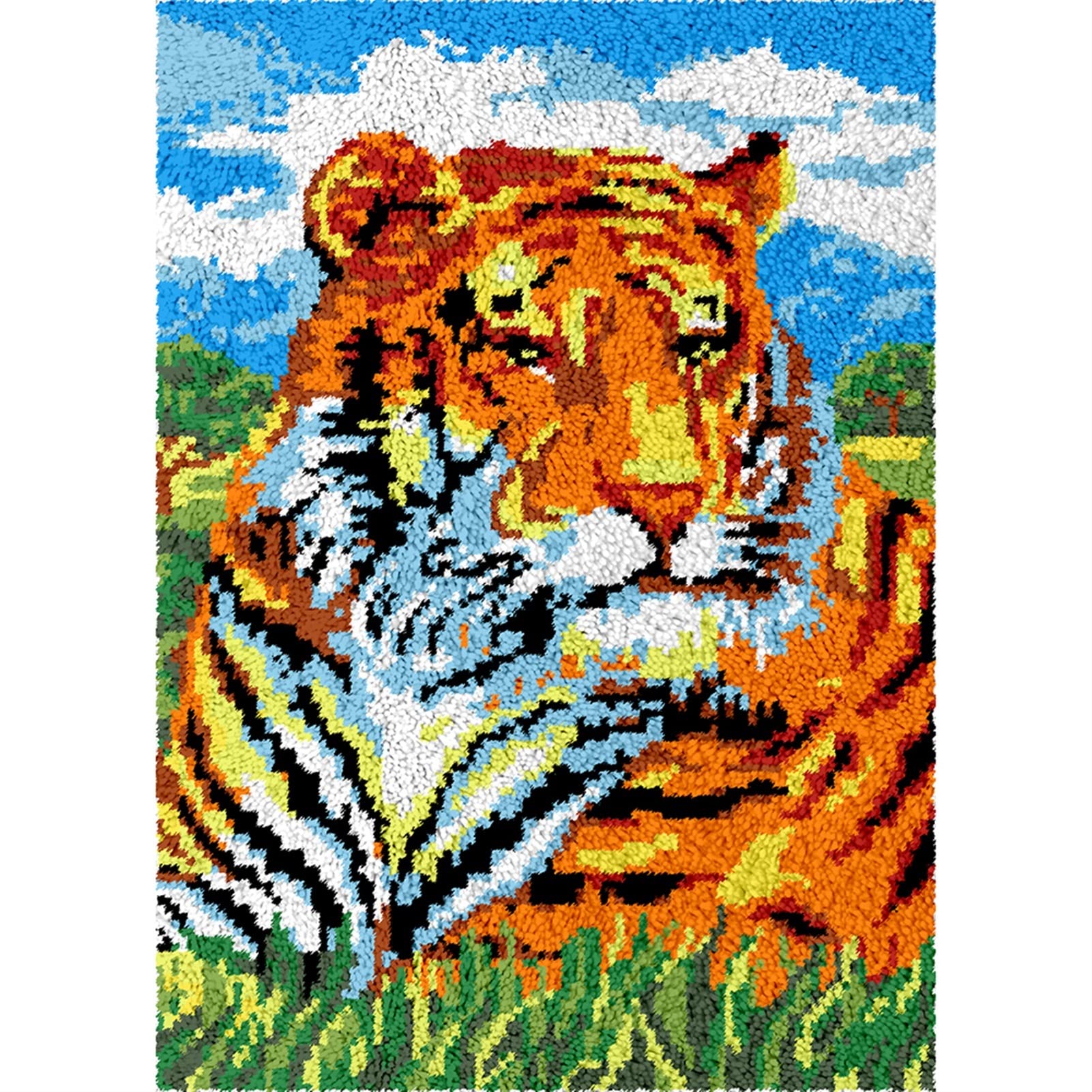 DIY Latch Hook Rug Kit for Adults - 80x115cm Color Printed Hooked Carpet Floor Mat, Tapestry & Home Decor - Perfect for Living Room, Bedroom, or Craft Room Decoration