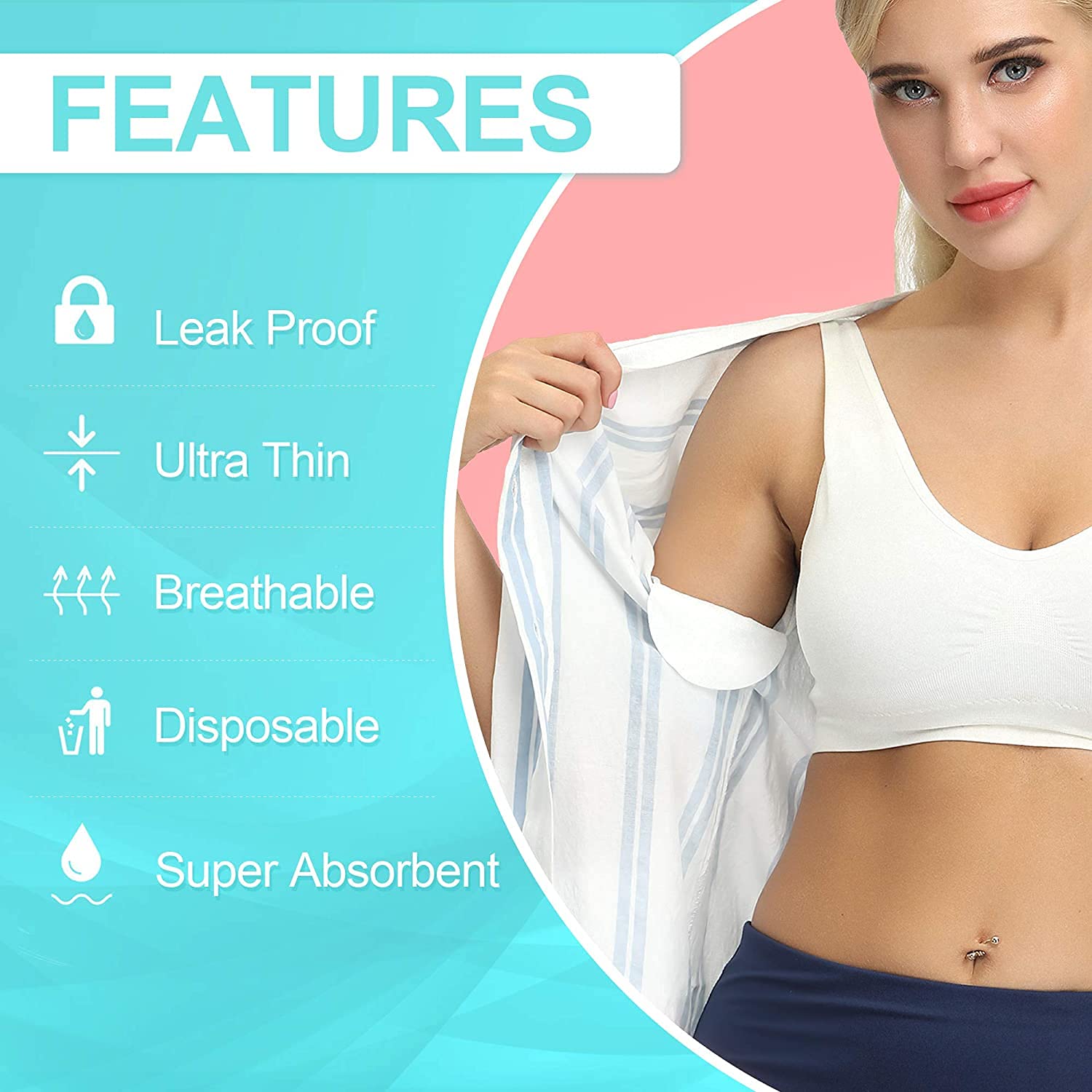 Unequetrend Disposable Underarm Sweat Pads for Women & Men - 20 Pcs, Comfortable & Odorless, Invisible Protection for Excessive Sweating - Perfect for Workouts, Business Meetings & Daily Wear
