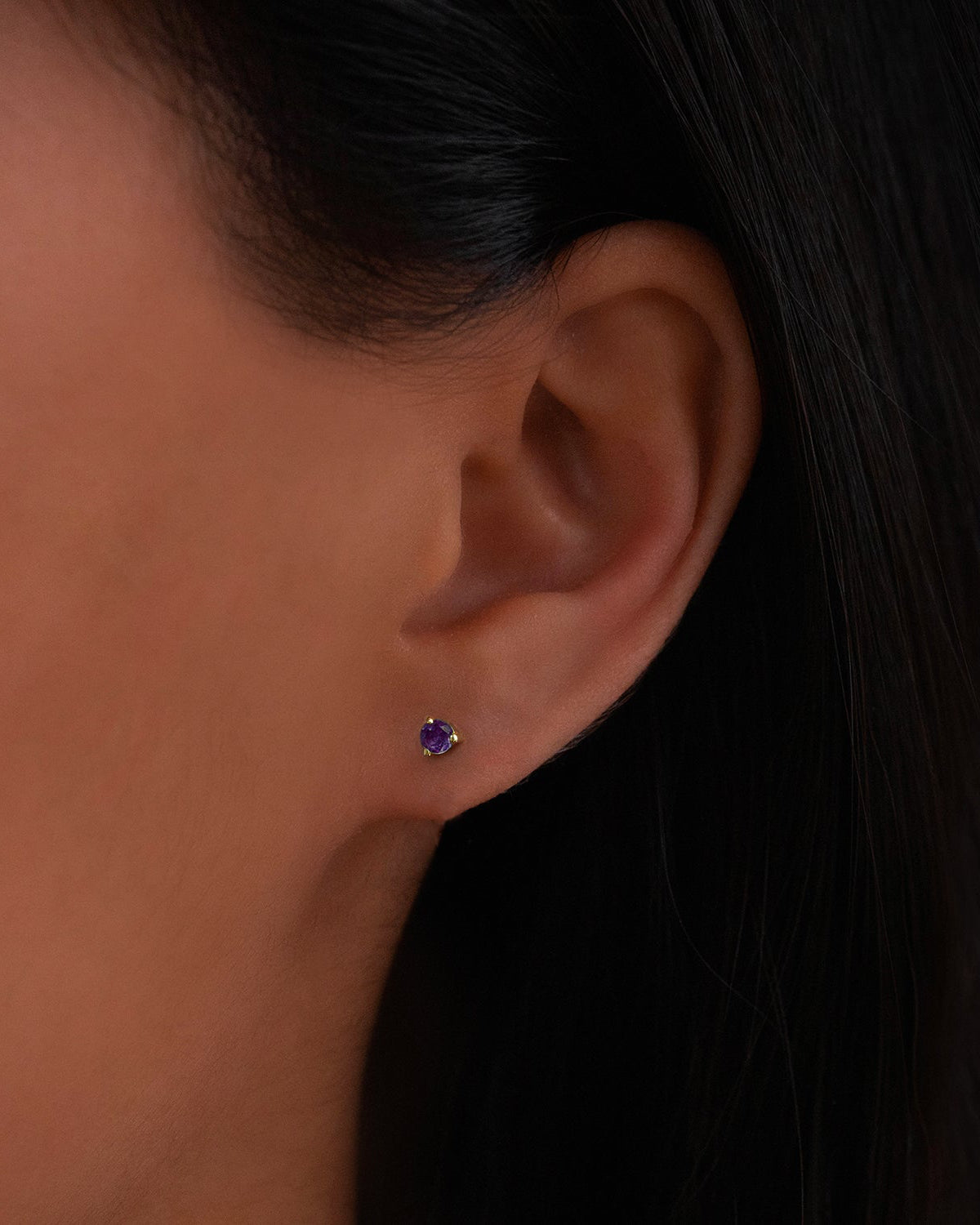 Amethyst Birthstone Stud Earrings for Women - February Birthstone Jewelry, Hypoallergenic Sterling Silver Earrings for Everyday Wear & Special Occasions