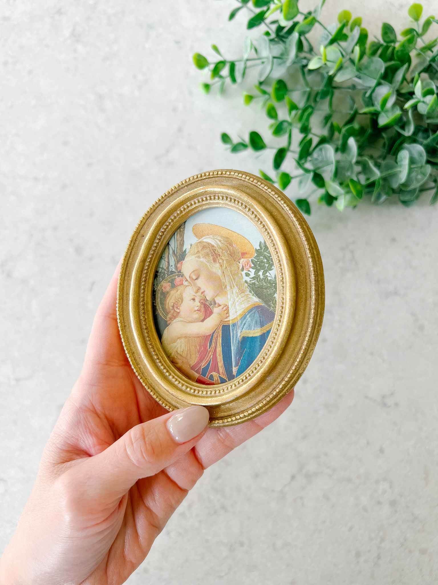 Petite Madonna and Child Framed Art - Religious Home Decor for Wall, Perfect for Living Room, Bedroom & Church