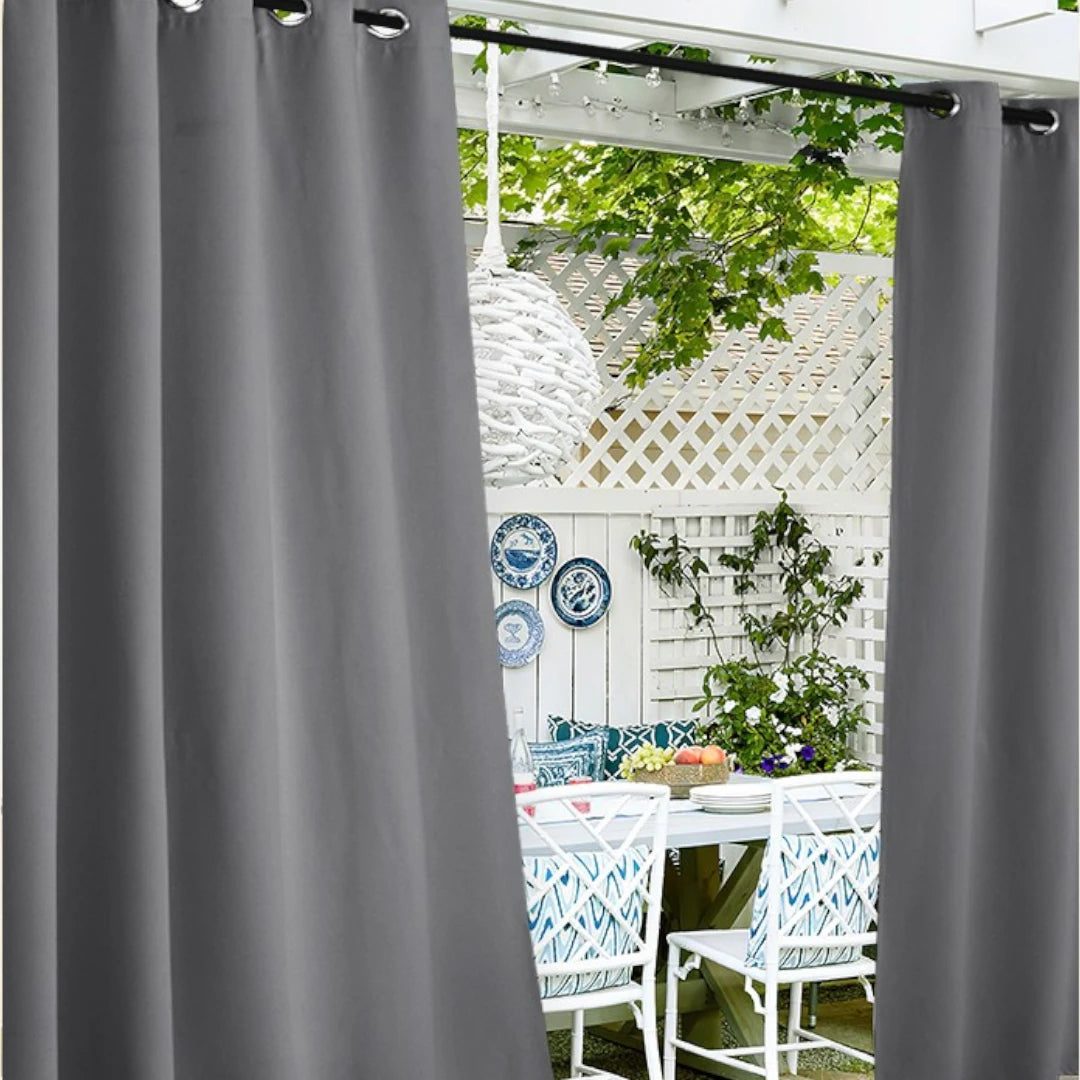 Joan Waterproof Blackout Outdoor Curtains - UV Protection & Noise Reducing Patio Curtains for Deck, Porch, and Backyard Privacy